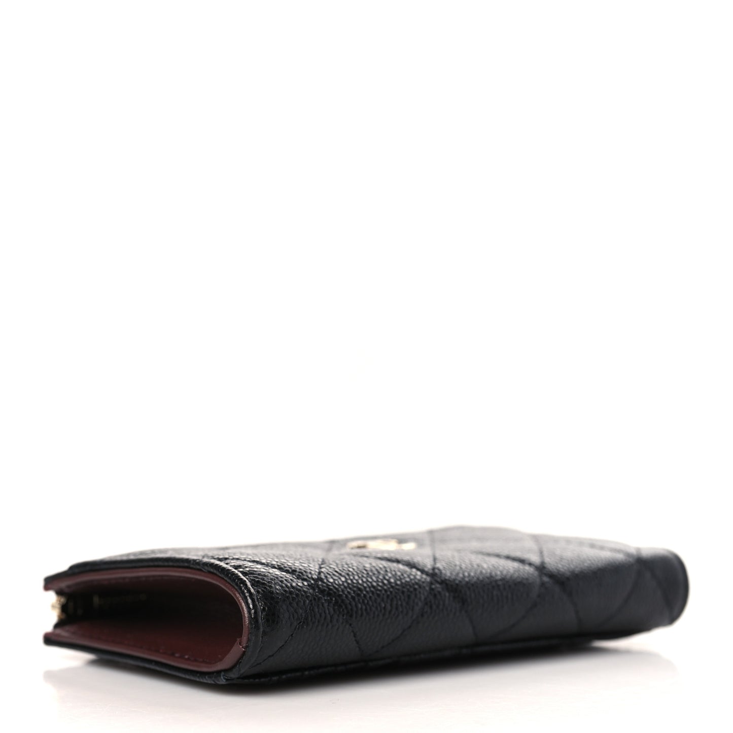 Caviar Quilted CC Zip Around Card Holder Black