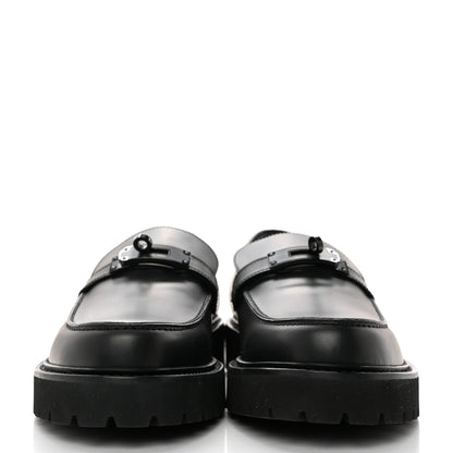 Hermes Glazed Calfskin Mens Icone Loafers 43 Black 2 of 8