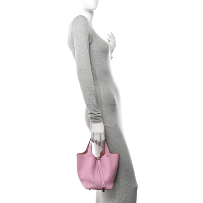 Hermes Taurillon Clemence Picotin Lock 18 PM Mauve Sylvestre 2 of 13