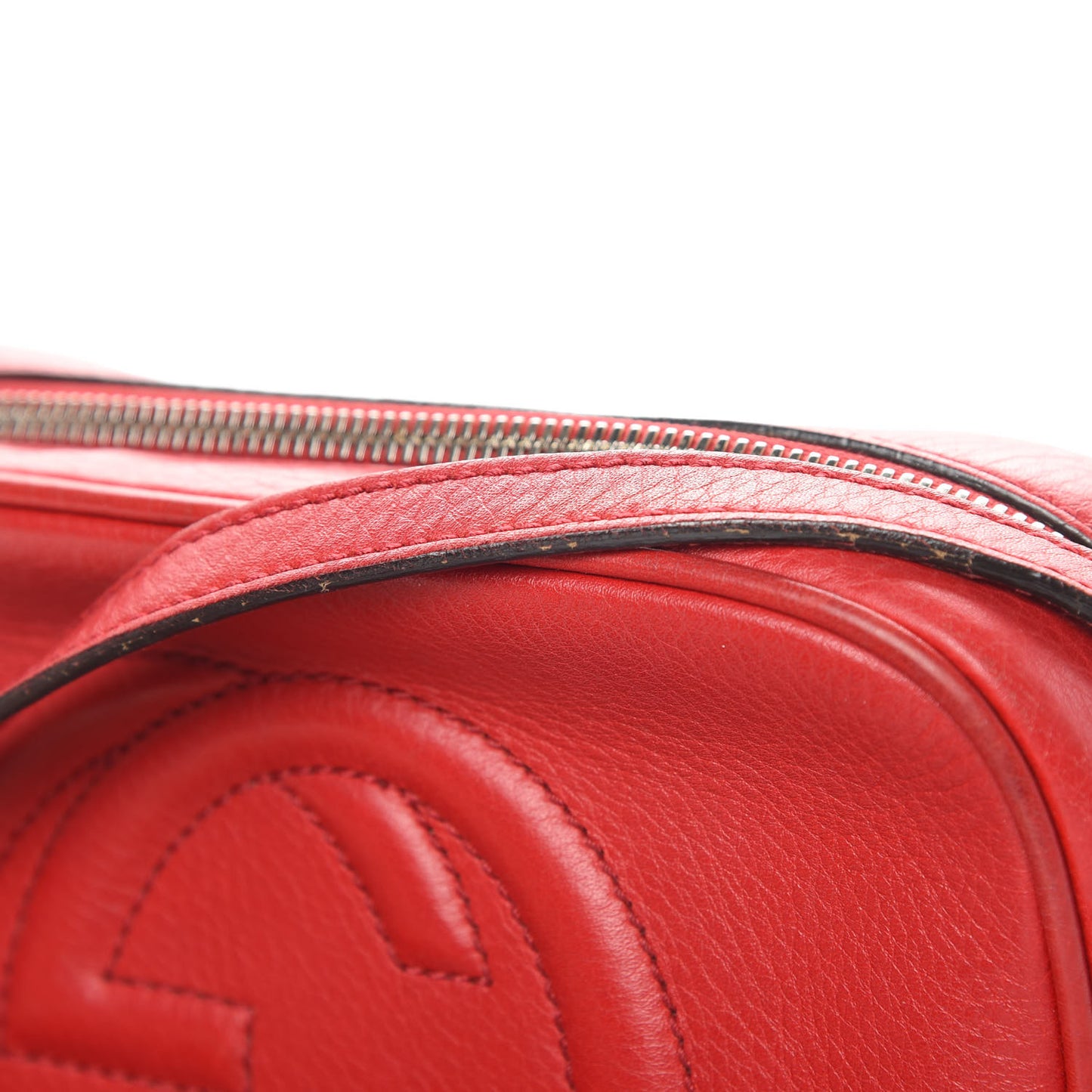 Pebbled Calfskin Small Soho Disco Bag Tabasco Red