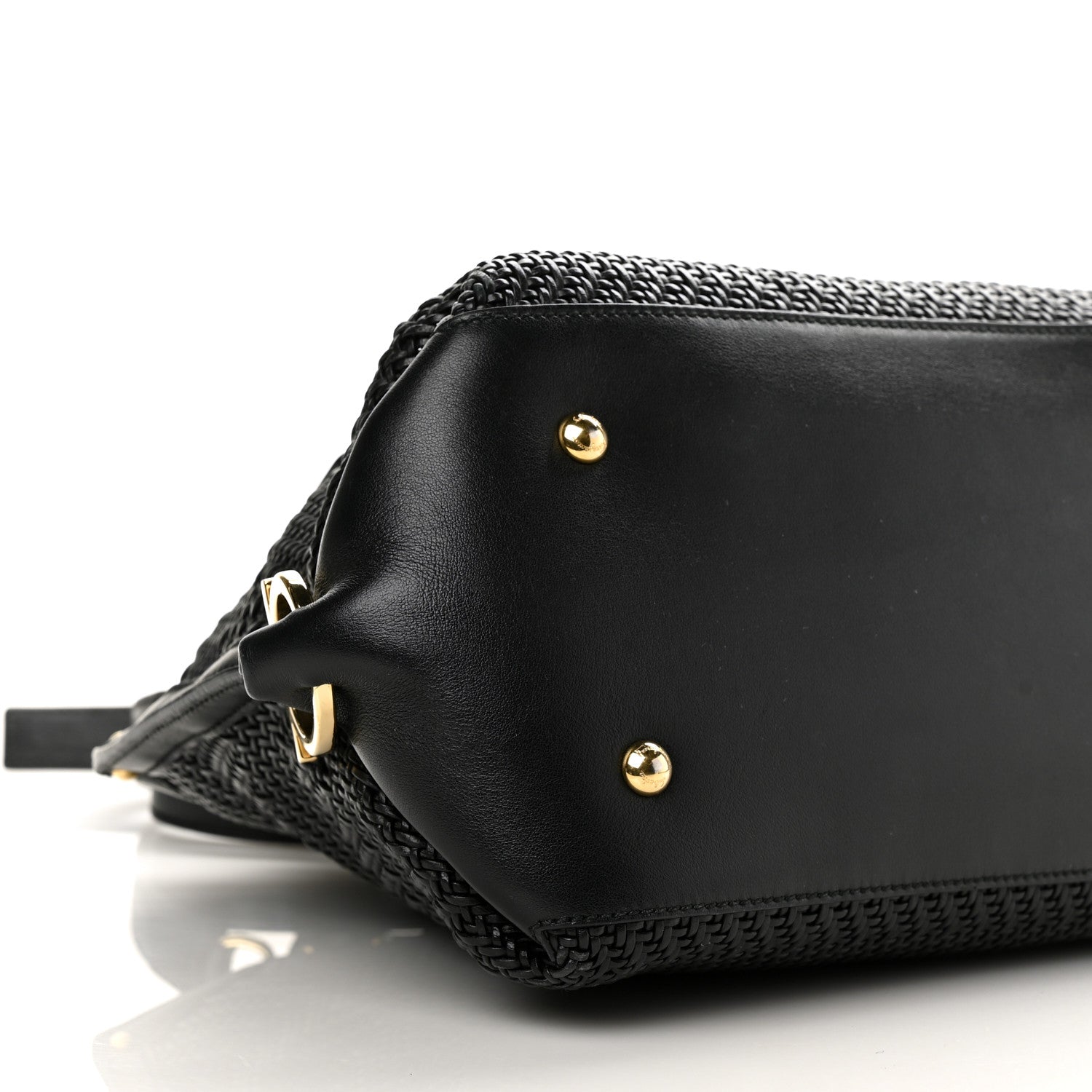 Salvatore Ferragamo Woven Nappa Sofia Satchel Black 7 of 10