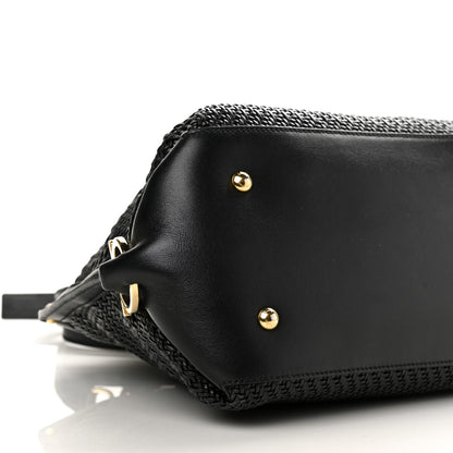 Salvatore Ferragamo Woven Nappa Sofia Satchel Black 7 of 10