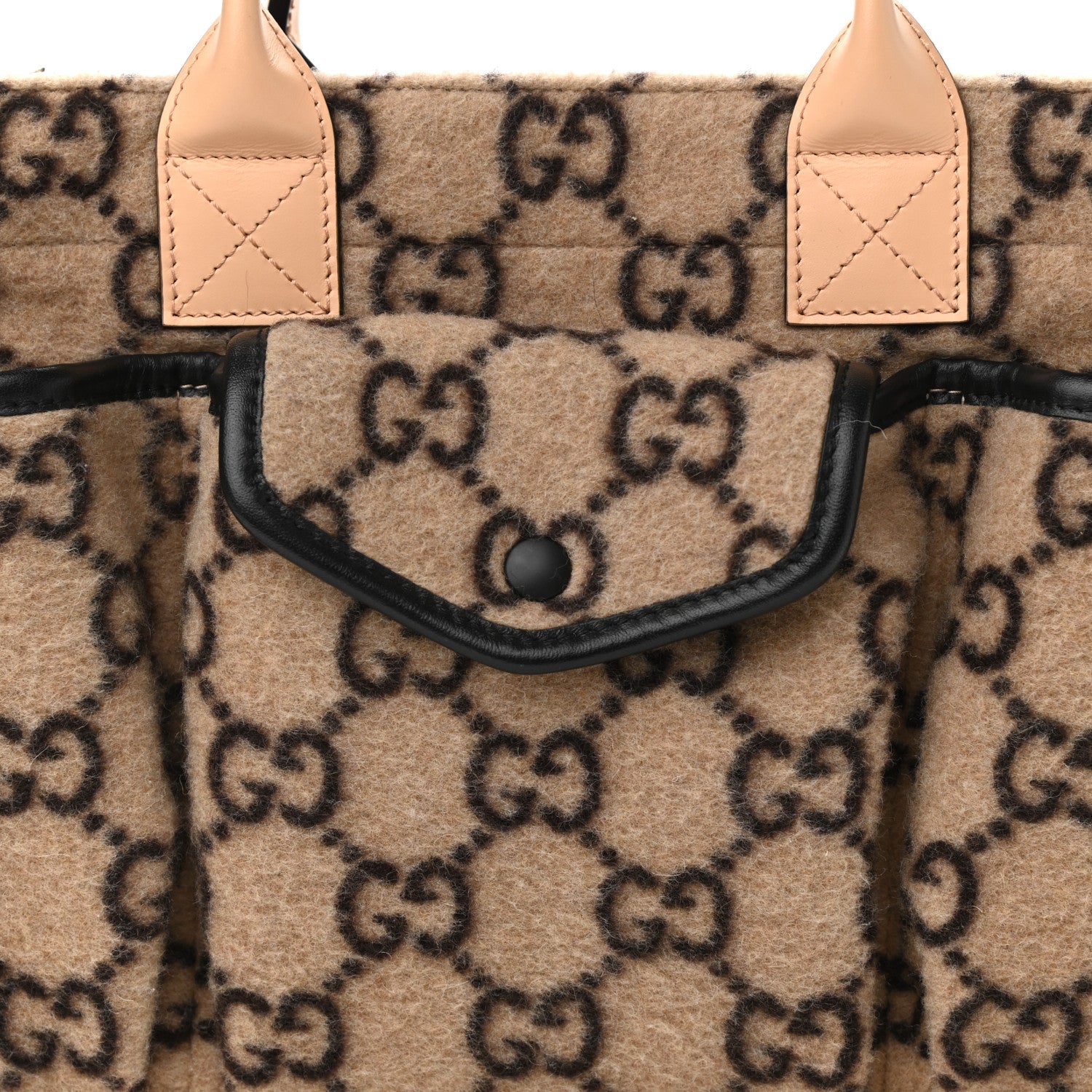 Gucci Covered Wool GG Monogram Childrens Tote Beige Ebony 8 of 10