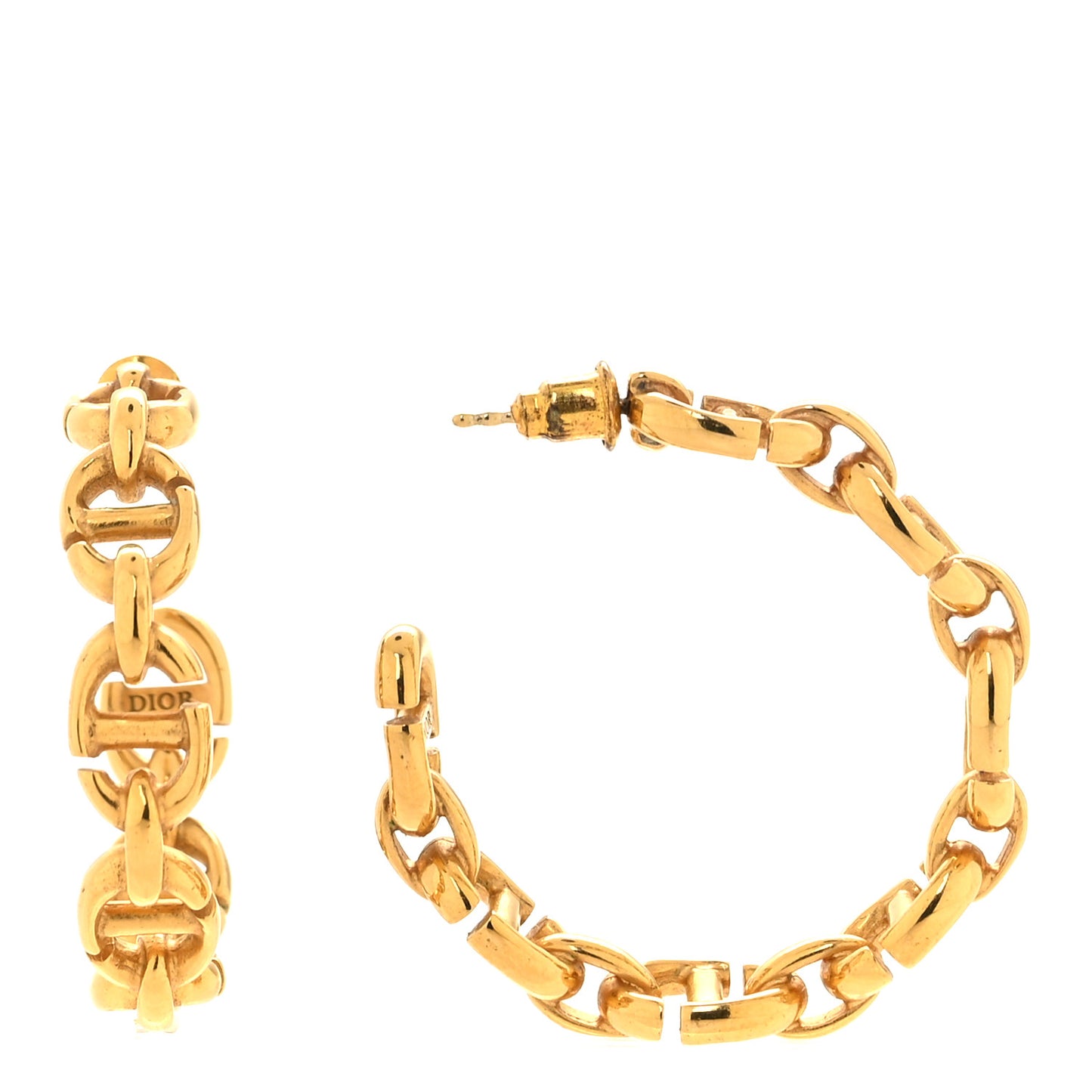 Metal Hoop Earrings Aged Gold