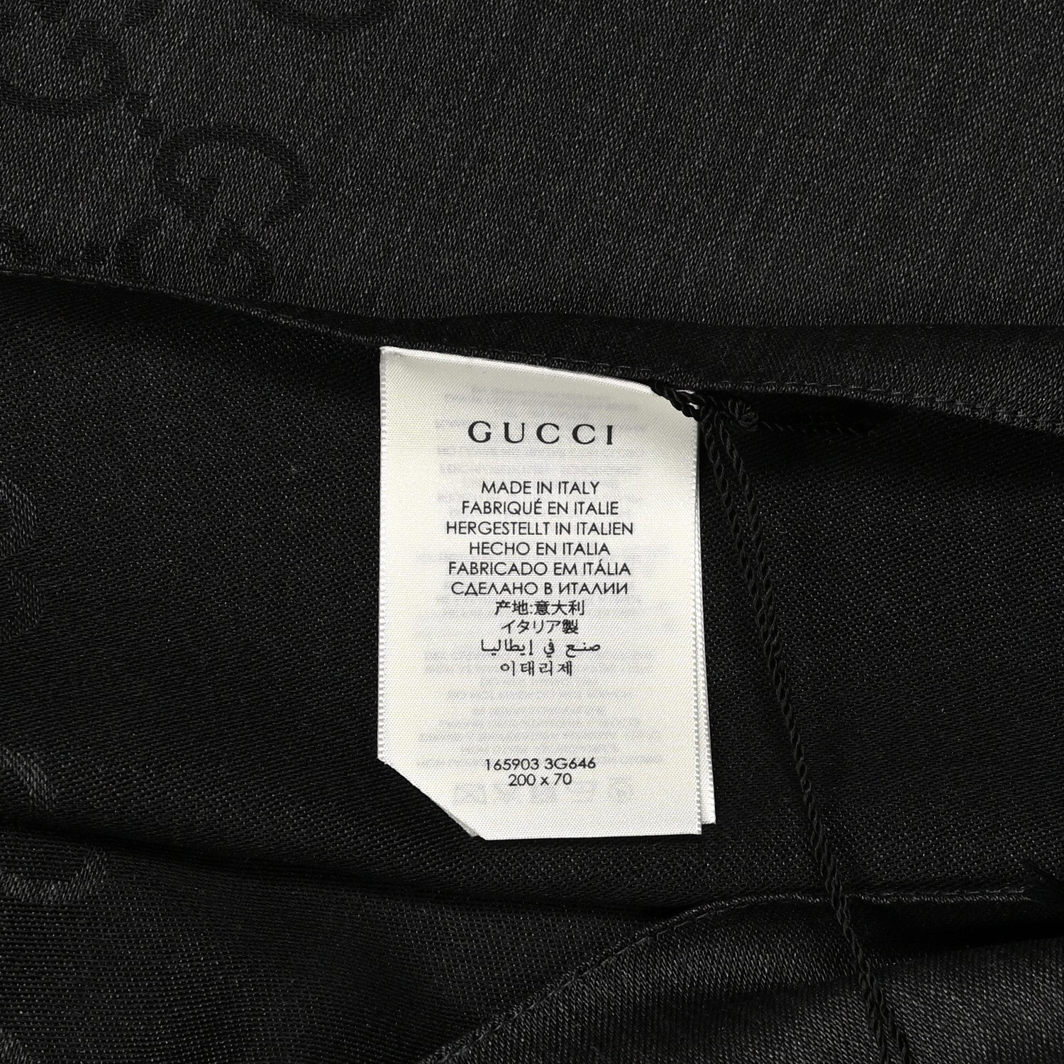 Gucci Wool Silk GG Monogram GGNat Plus Scarf Anthracite 3 of 4