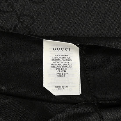 Gucci Wool Silk GG Monogram GGNat Plus Scarf Anthracite 3 of 4