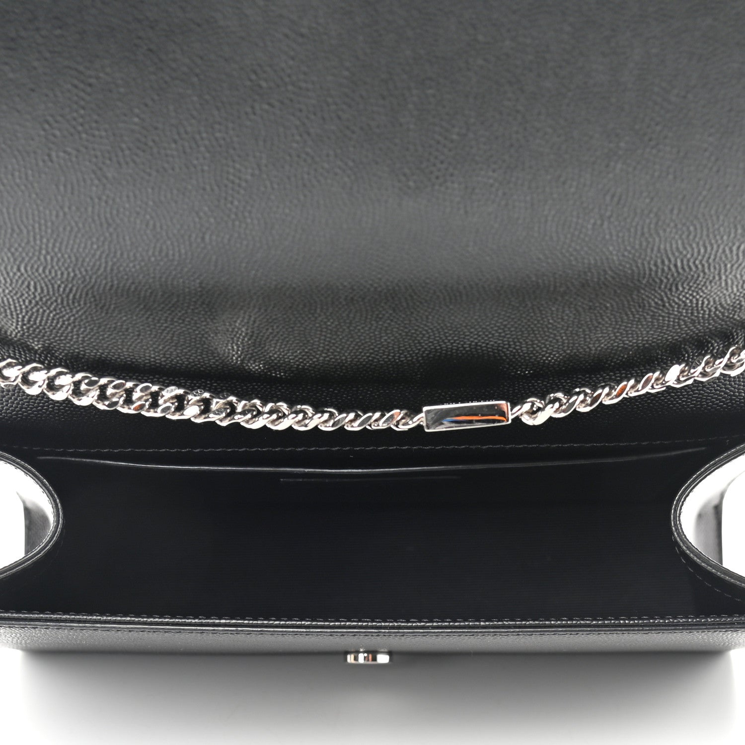 Saint Laurent Grain De Poudre Medium Classic Monogram Kate Satchel Black 5 of 8