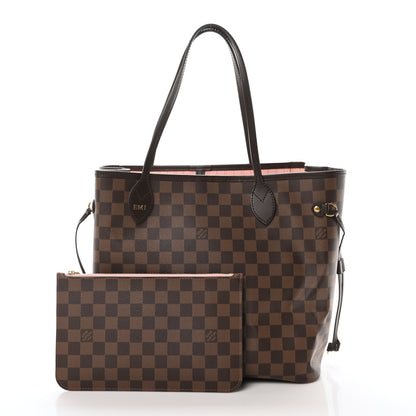 Louis Vuitton Damier Ebene Neo Neverfull MM Rose Ballerine 3 of 12
