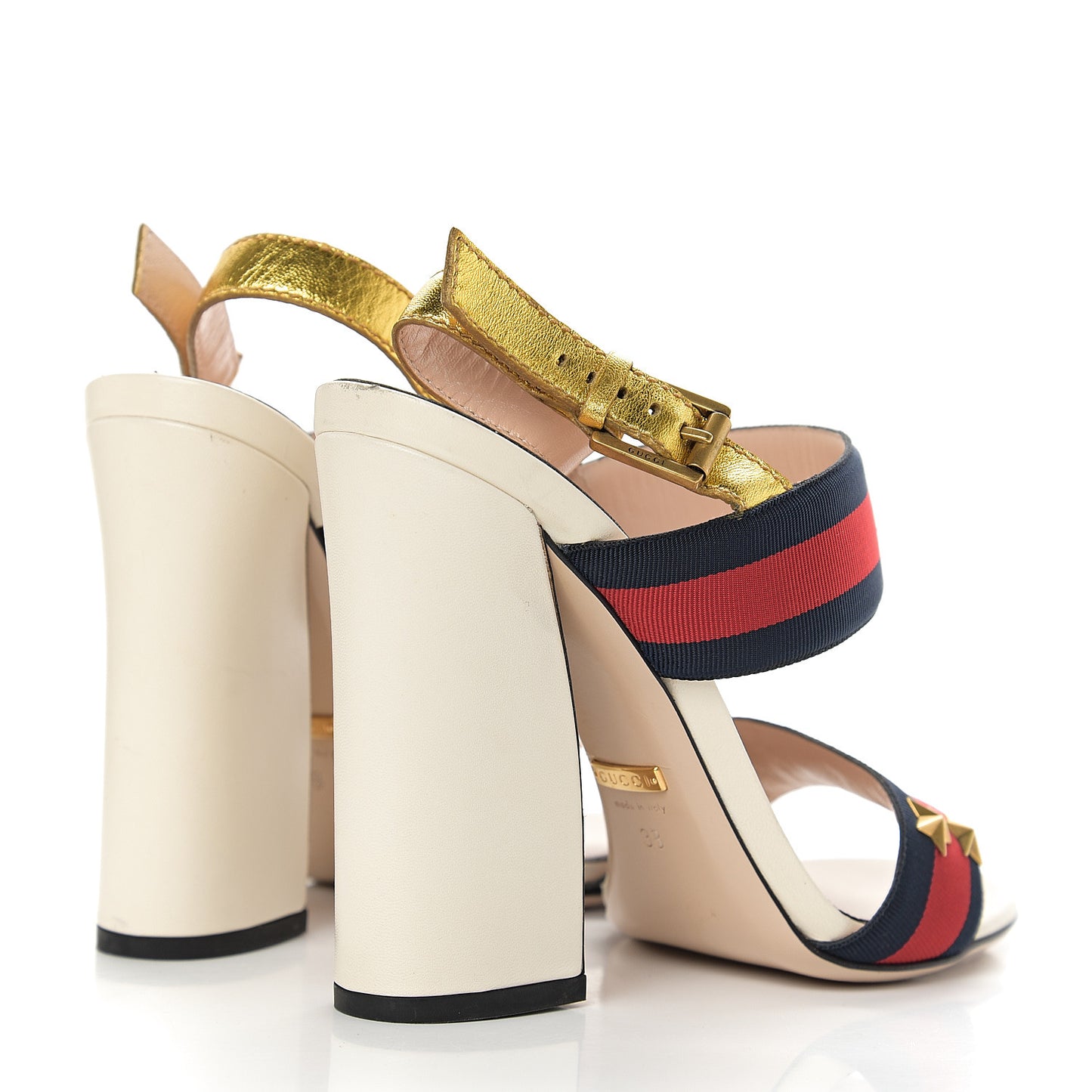 Grosgrain Web Aline High Heel Sandals 38 Oro