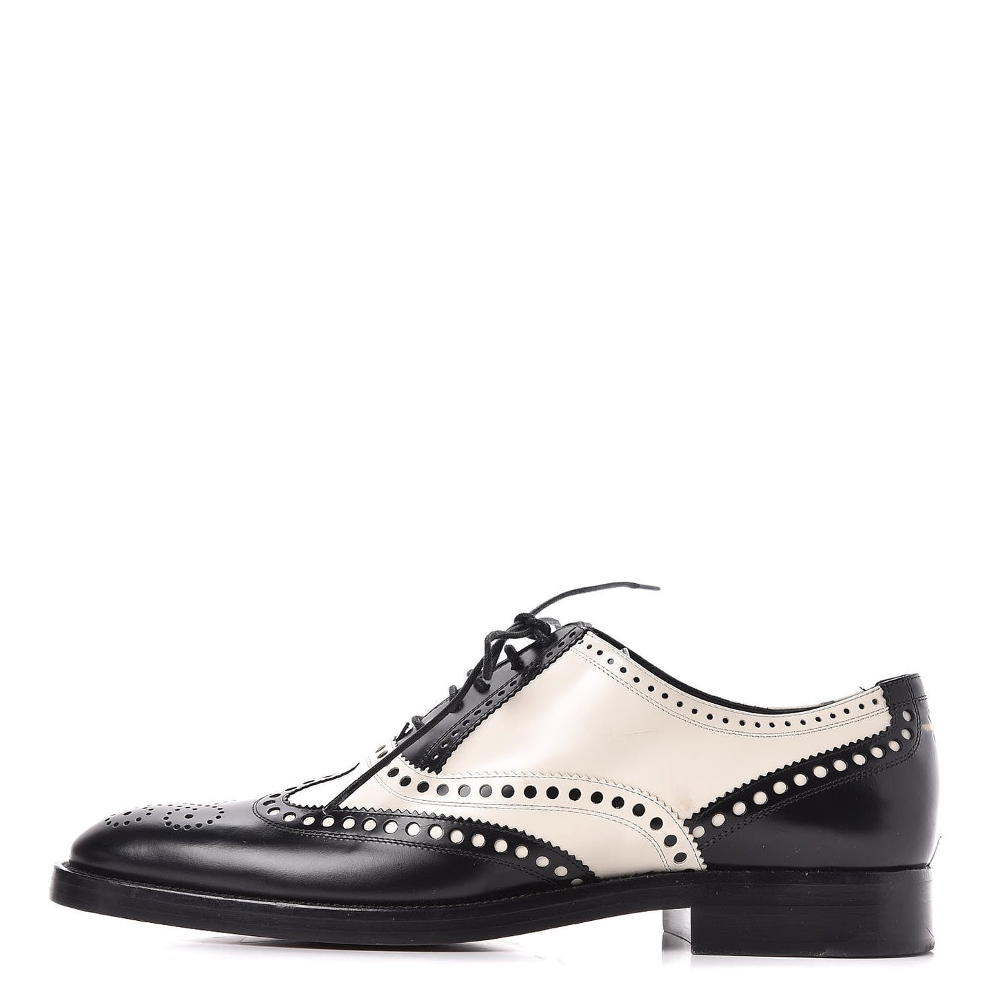 Calfskin Diorunit Oxford Flats 40 Black White