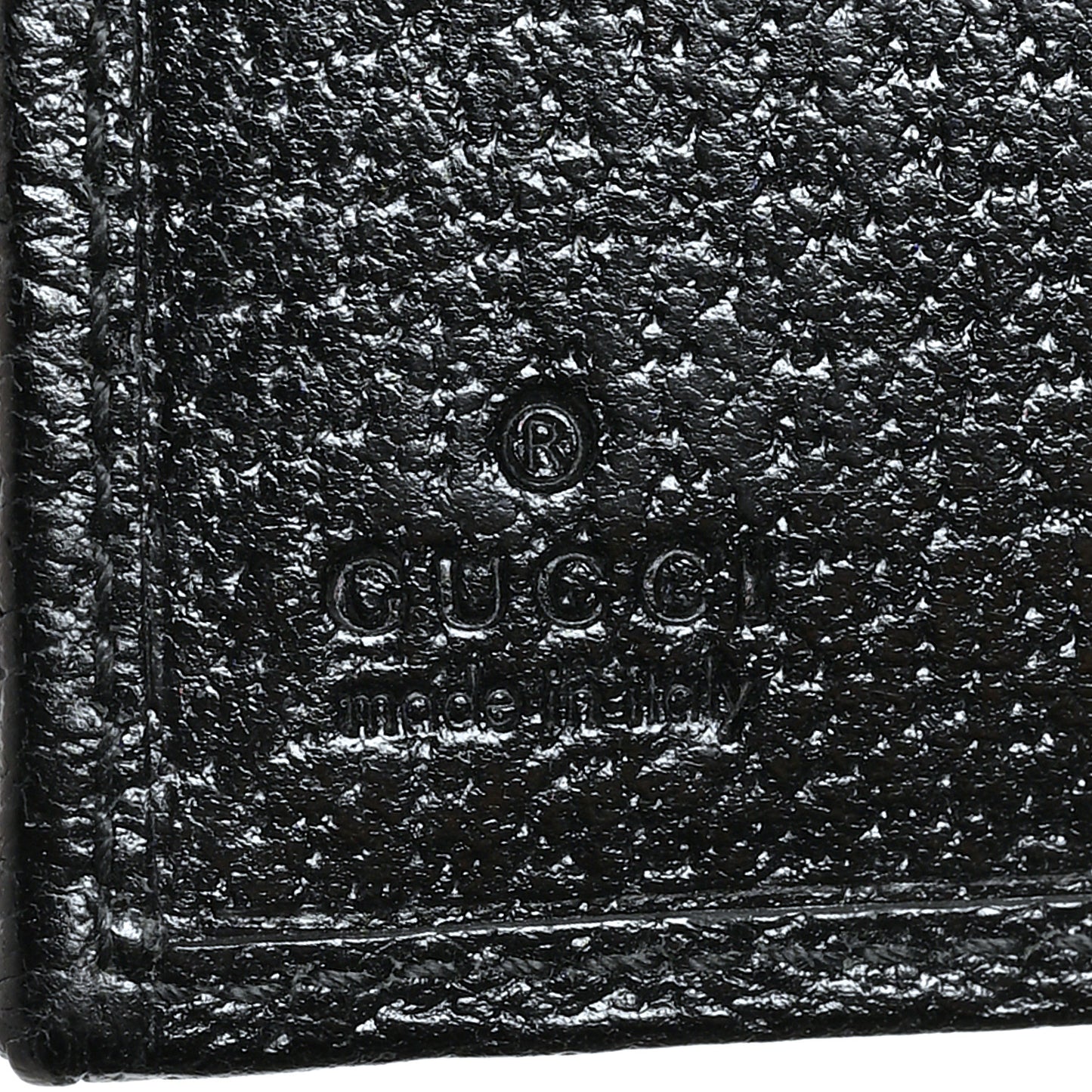 Monogram Textured Calfskin Metal Bar French Flap Wallet Black