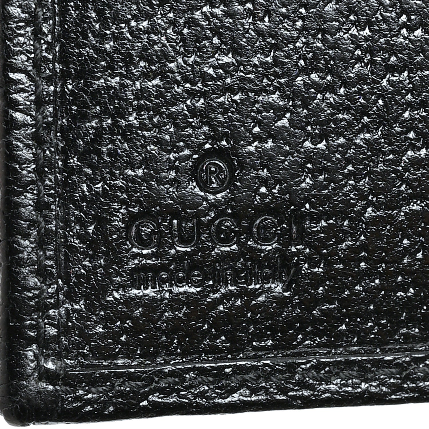 Gucci Monogram Textured Calfskin Metal Bar French Flap Wallet Black 7 of 11