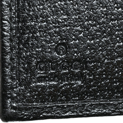 Gucci Monogram Textured Calfskin Metal Bar French Flap Wallet Black 7 of 11