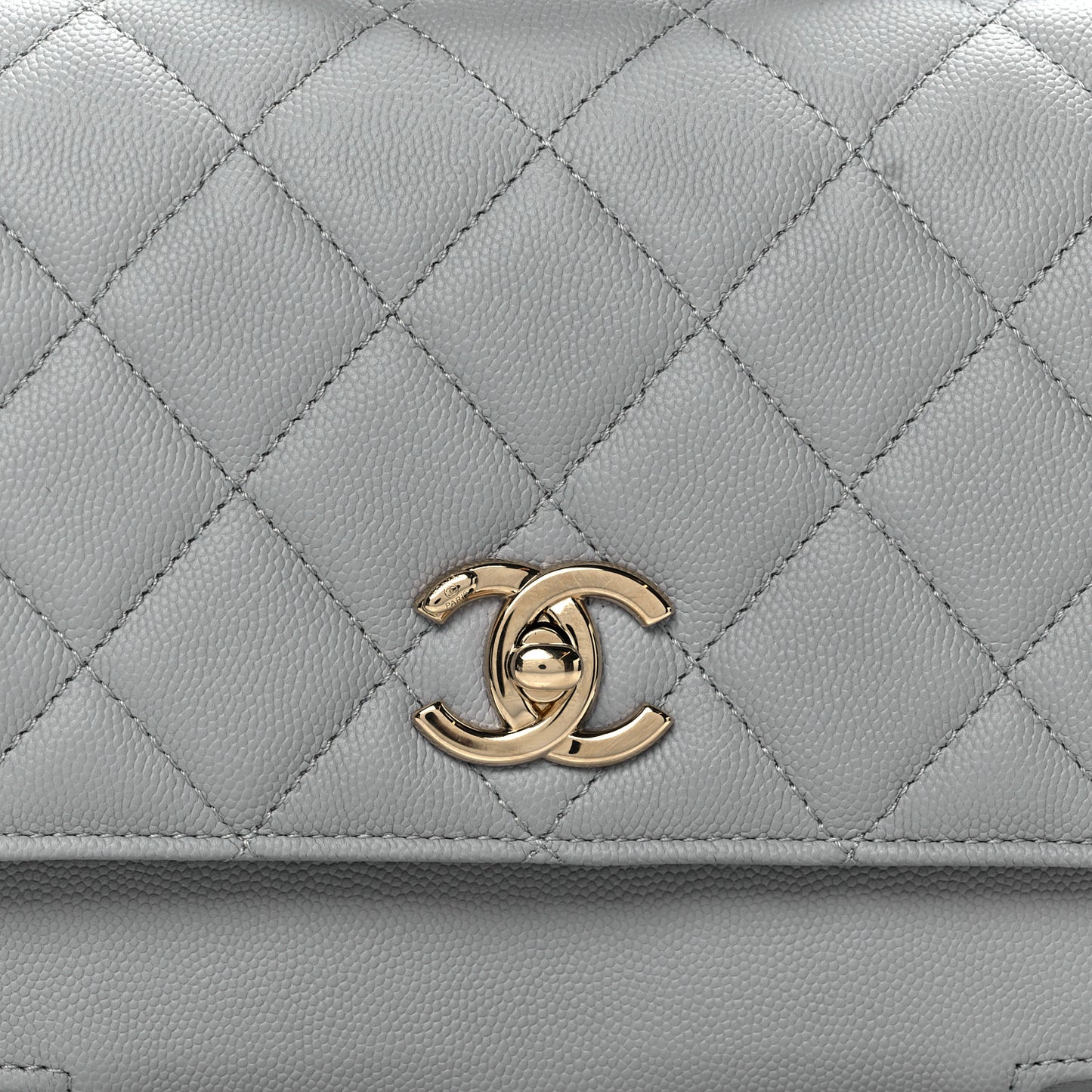 Caviar Quilted Medium Business Affinity Flap Grey