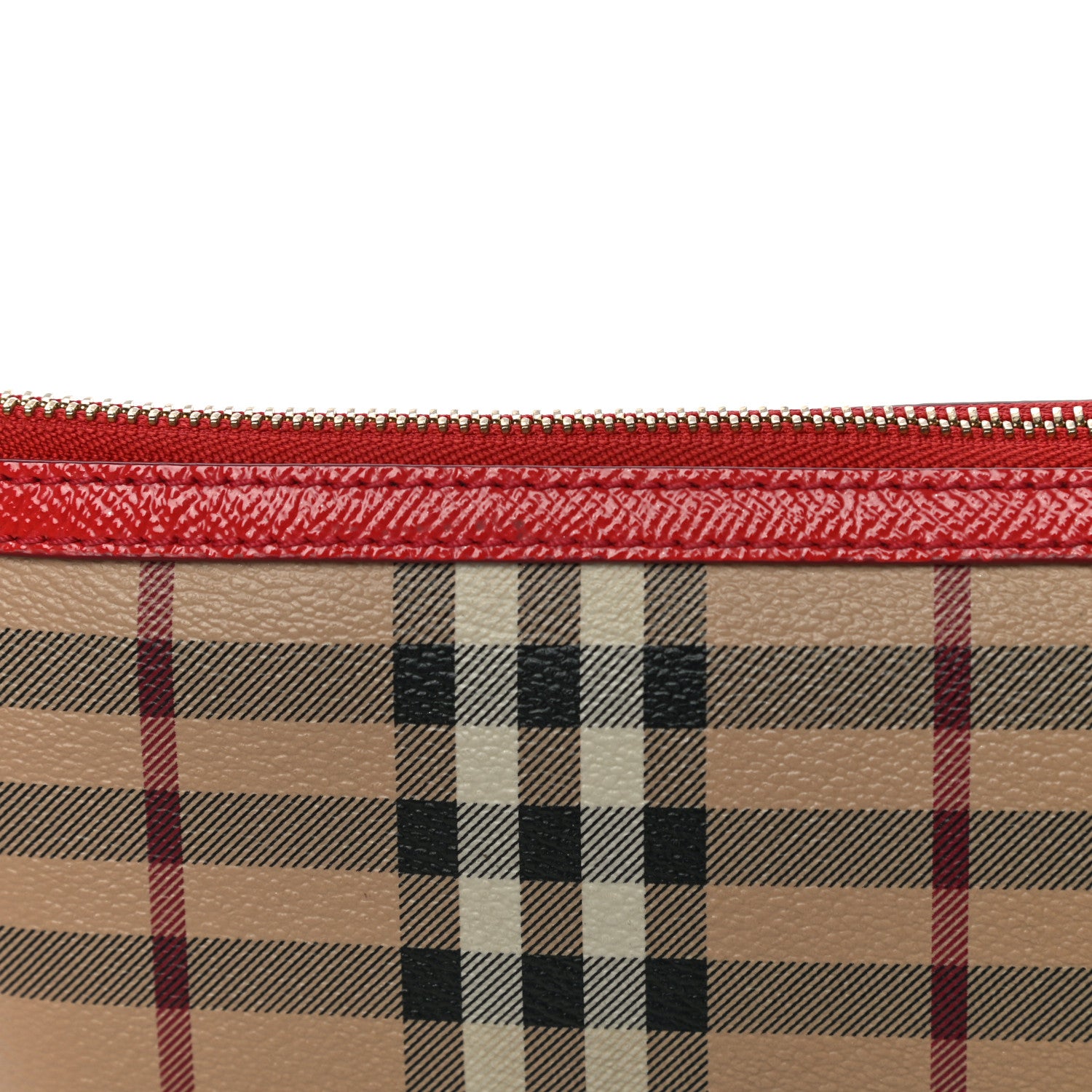 Burberry Haymarket Check Small Peyton Crossbody Clutch Bag Coral Red 17 of 17