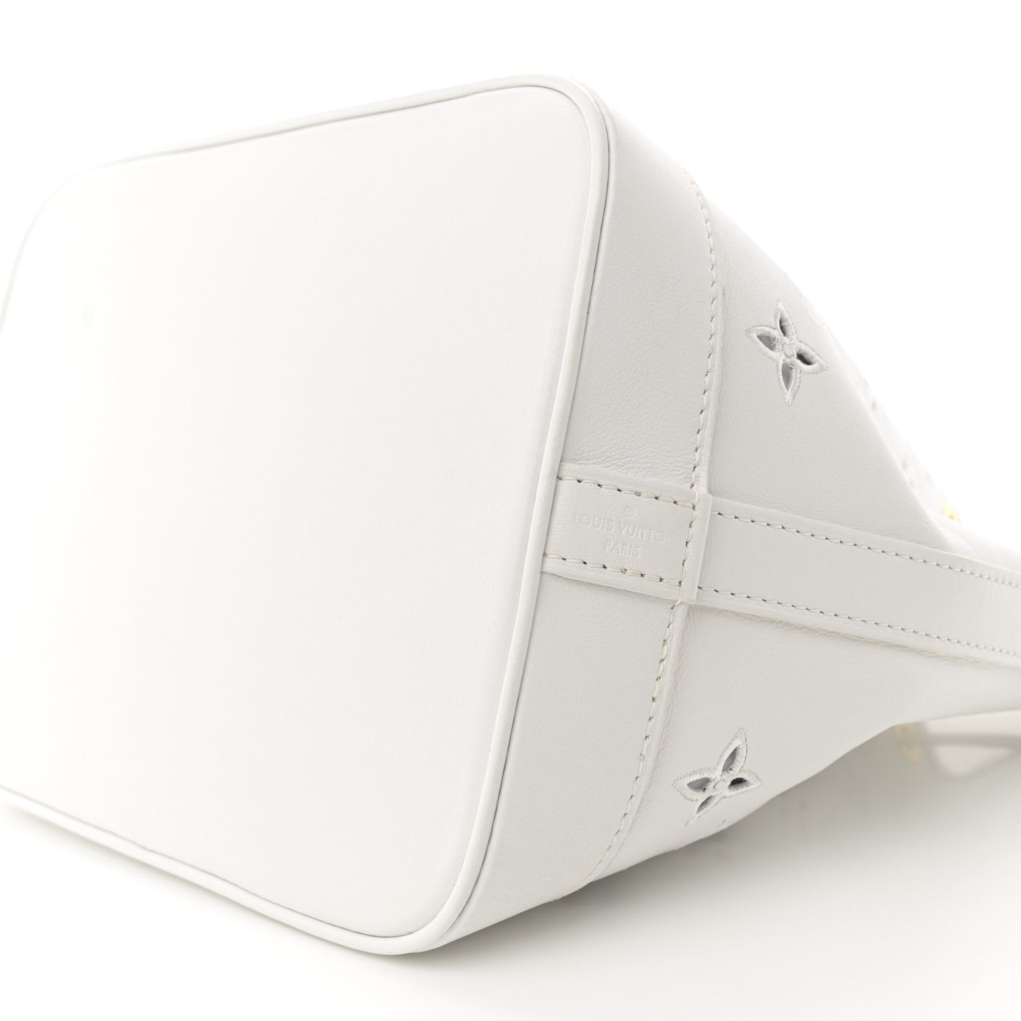 Calfskin Monogram Cutout Petit Noe White