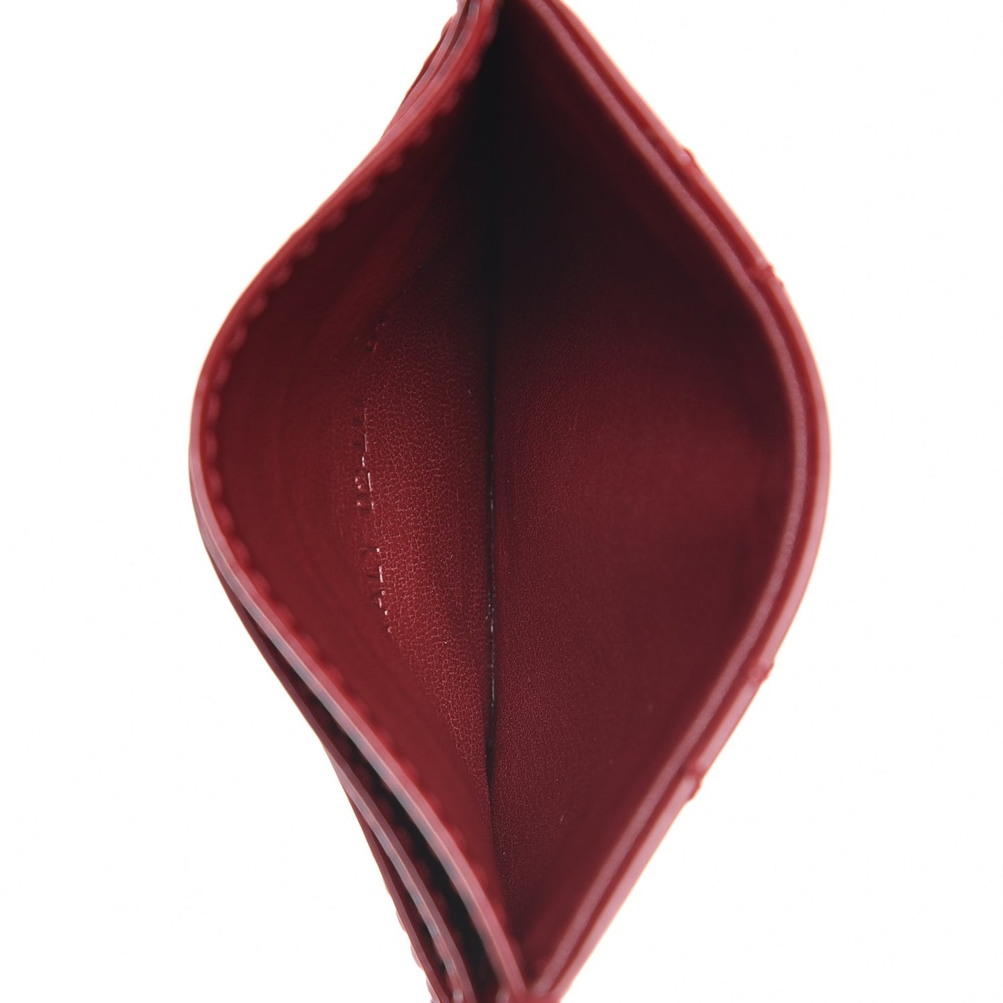 Patent Cannage Lady Dior Card Holder Scarlet