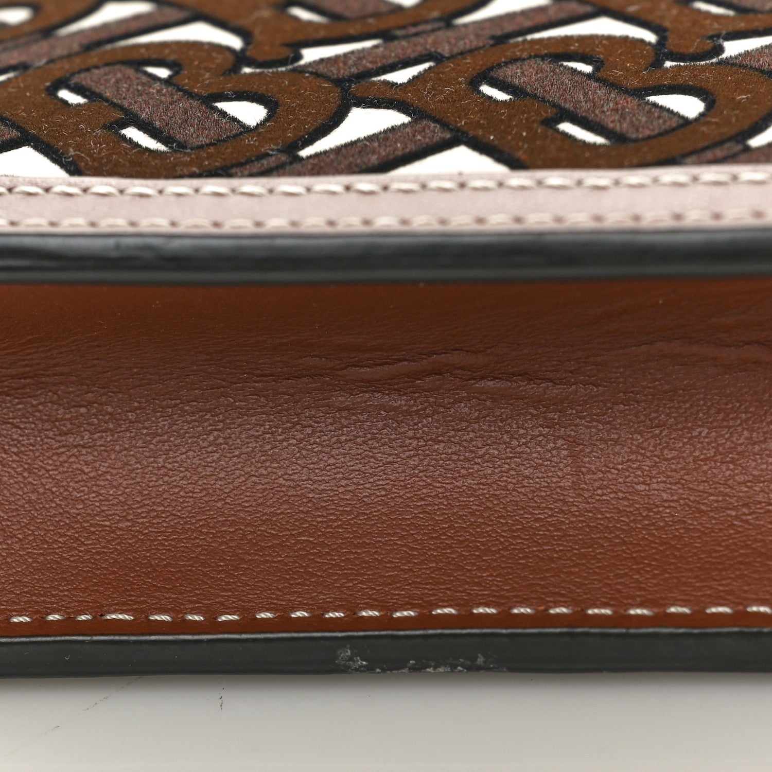 Burberry Velvet TB Mini Robin Crossbody Brown Black 10 of 10
