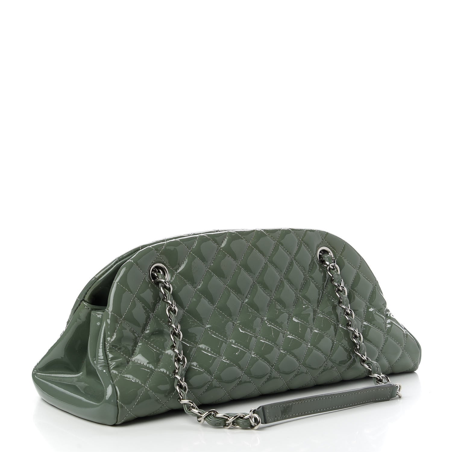 Chanel Patent Quilted Medium Just Mademoiselle Green 3 of 12
