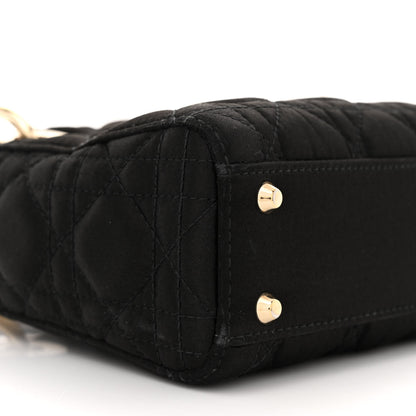Christian Dior Satin Swarovski Crystal Cannage Mini Lady Dior Black 9 of 12