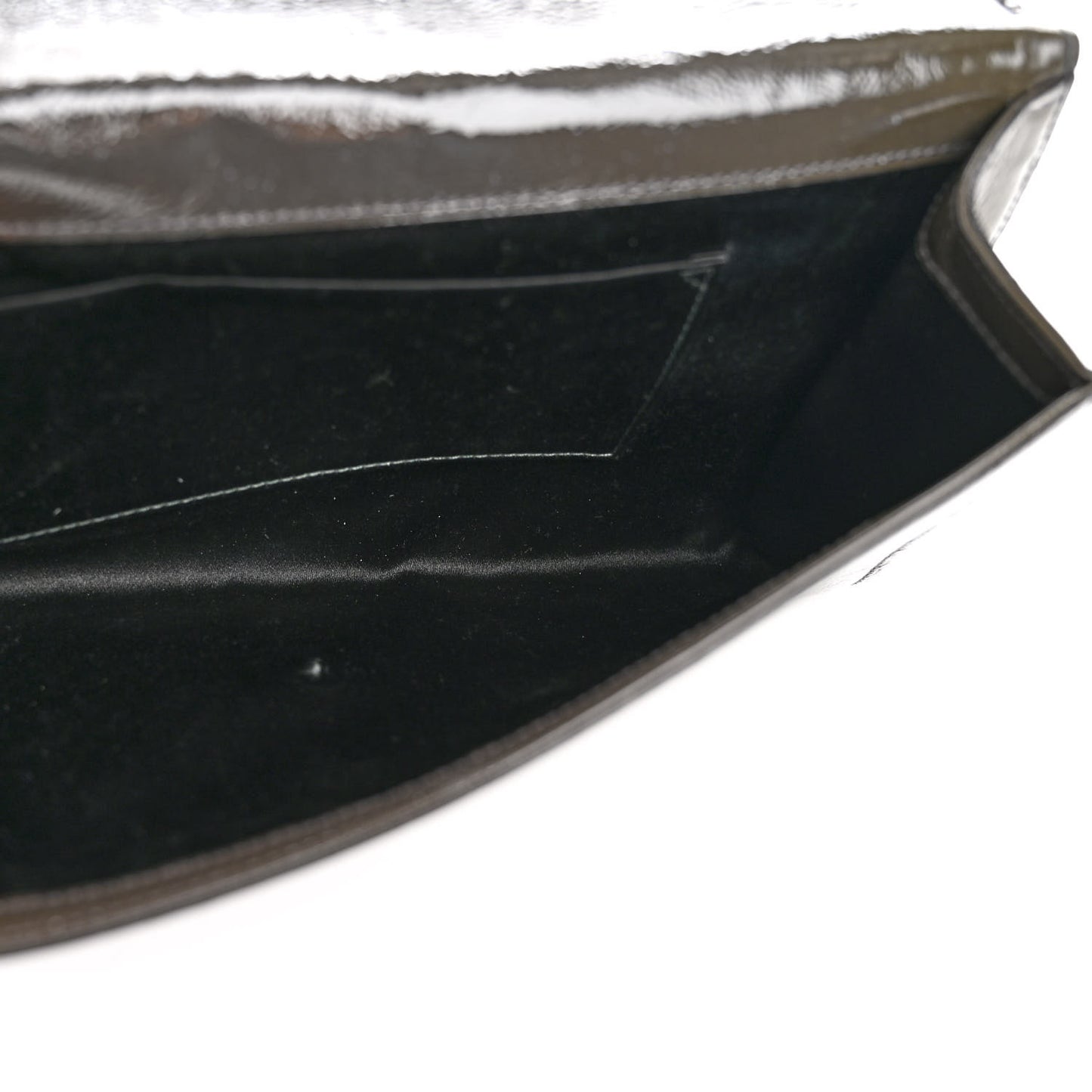 Textured Patent Calfskin Monogram Large Belle De Jour Clutch Green