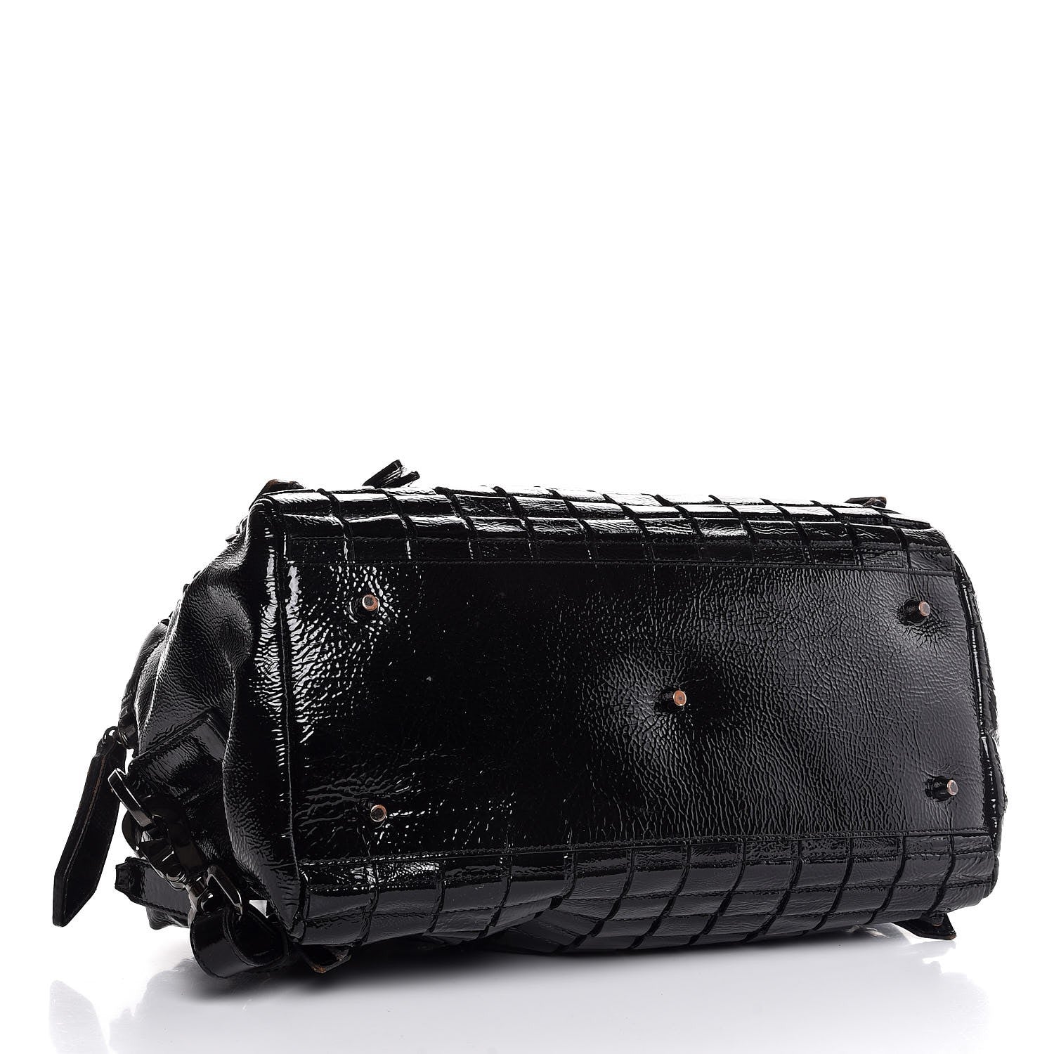 Burberry Patent Cartridge Pleat Tote Black 5 of 15