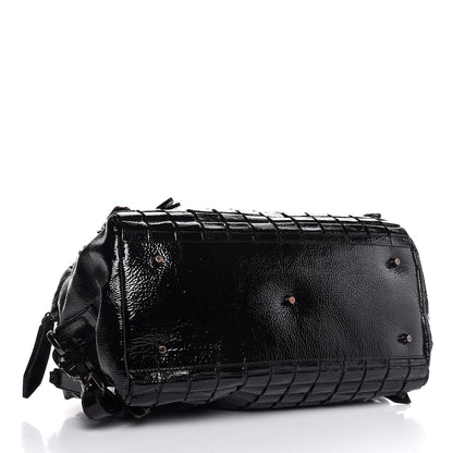 Burberry Patent Cartridge Pleat Tote Black 5 of 15