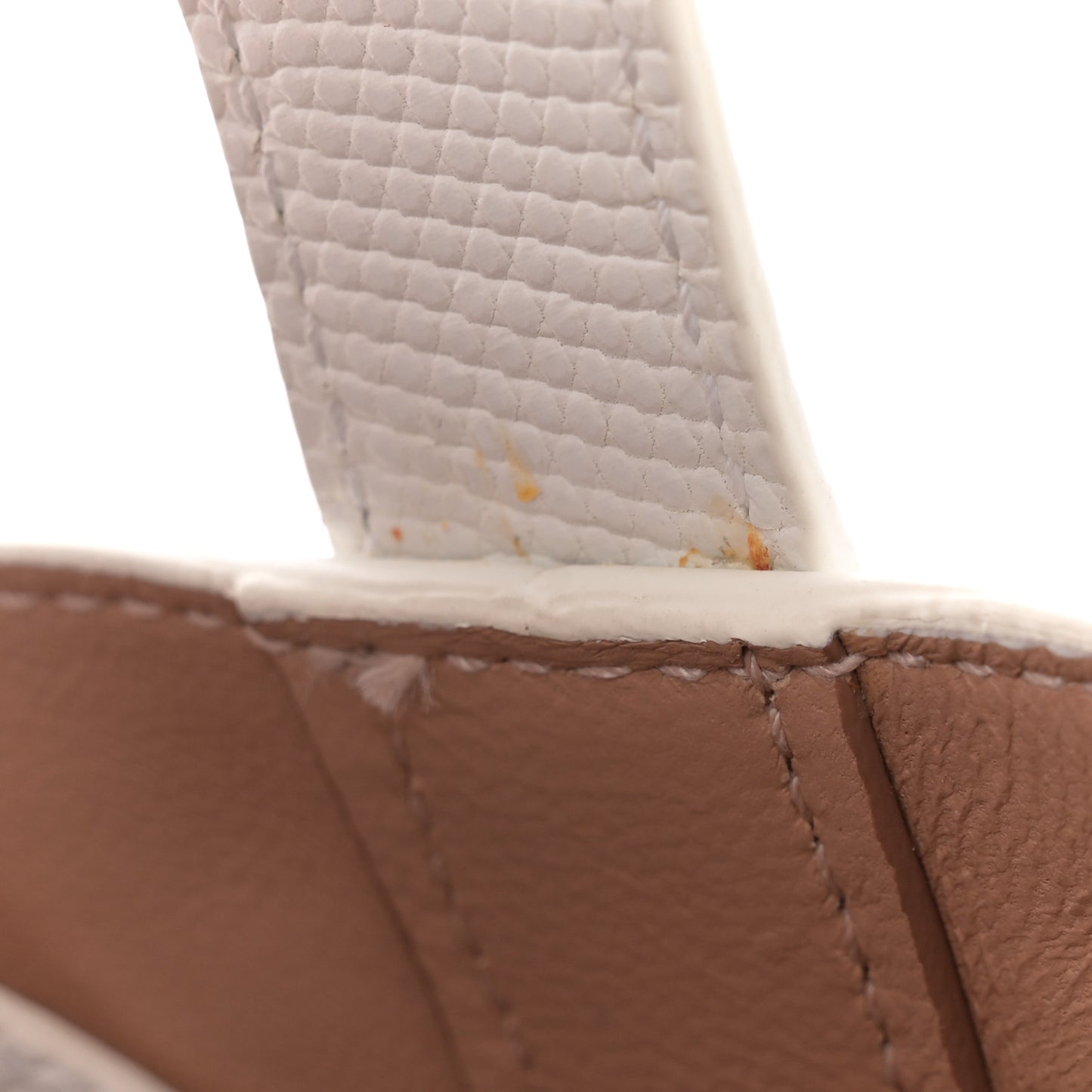 Lizard Embossed Calfskin Flower Applique Bucket Bag White