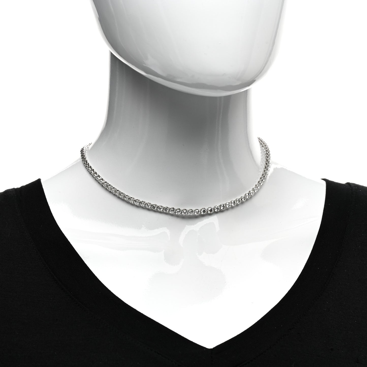 Platinum Diamond Victoria Graduated Line Necklace