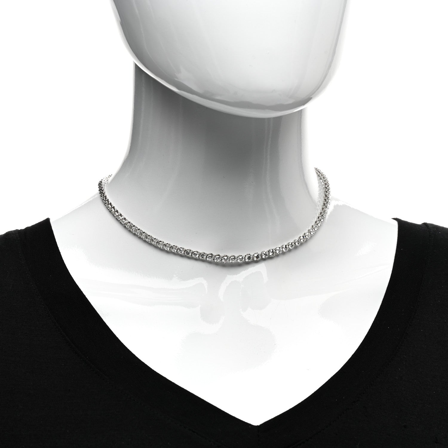 Tiffany Platinum Diamond Victoria Graduated Line Necklace 2 of 4