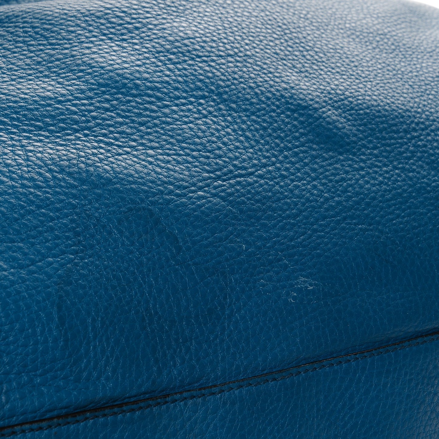 Pebbled Calfskin Large Soho Shoulder Bag Riviera Blue