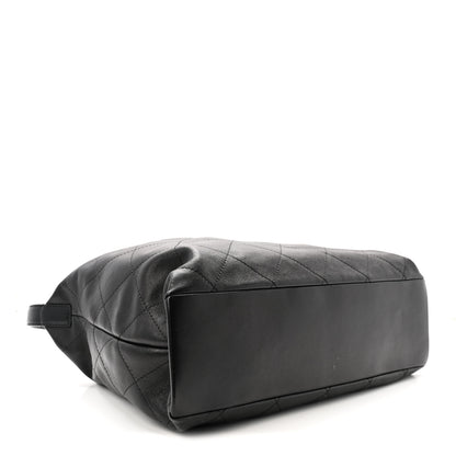 Chanel Shiny Lambskin Quilted Maxi Hobo Black 4 of 10