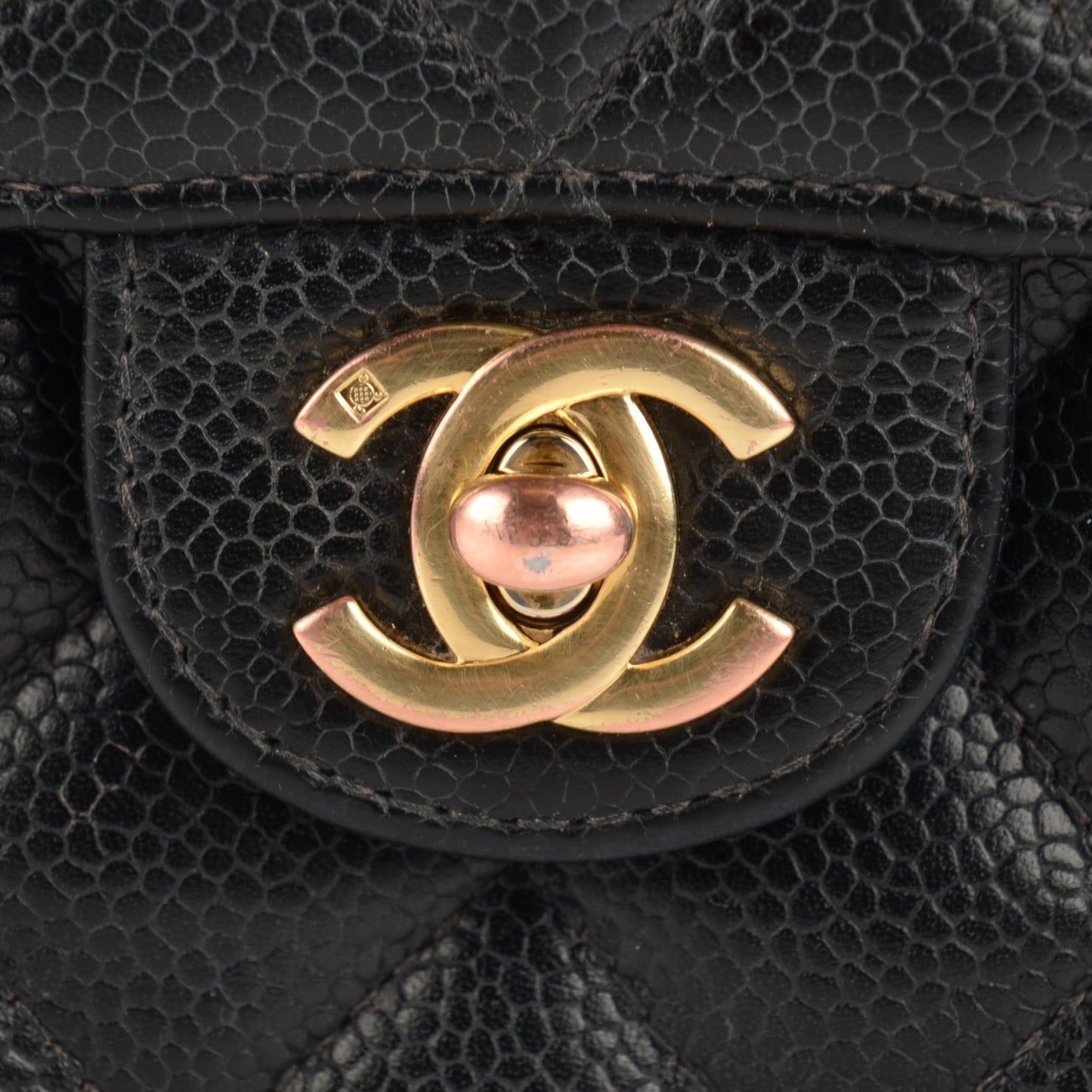 Caviar Quilted Mini Square Flap Black