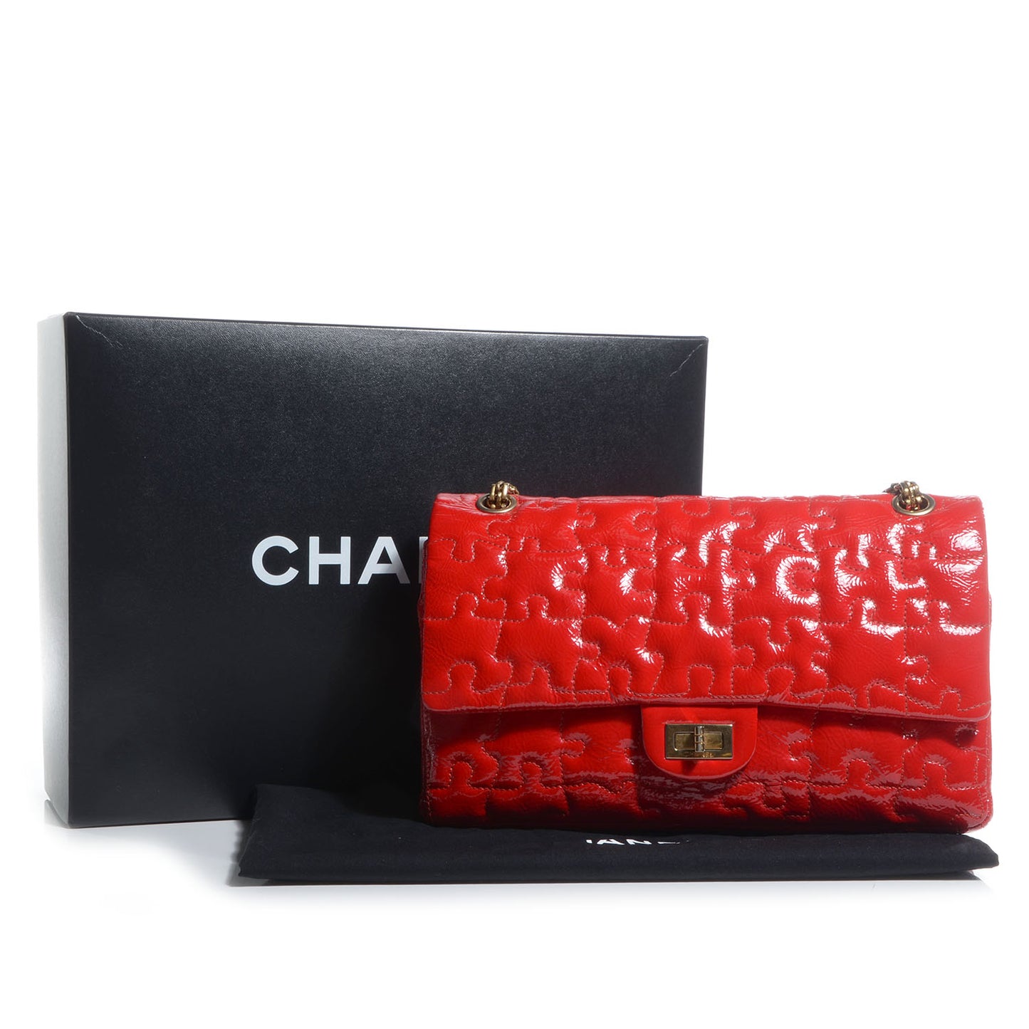 Crackled Patent Calfskin Puzzle 2.55 Reissue 226 Flap Red