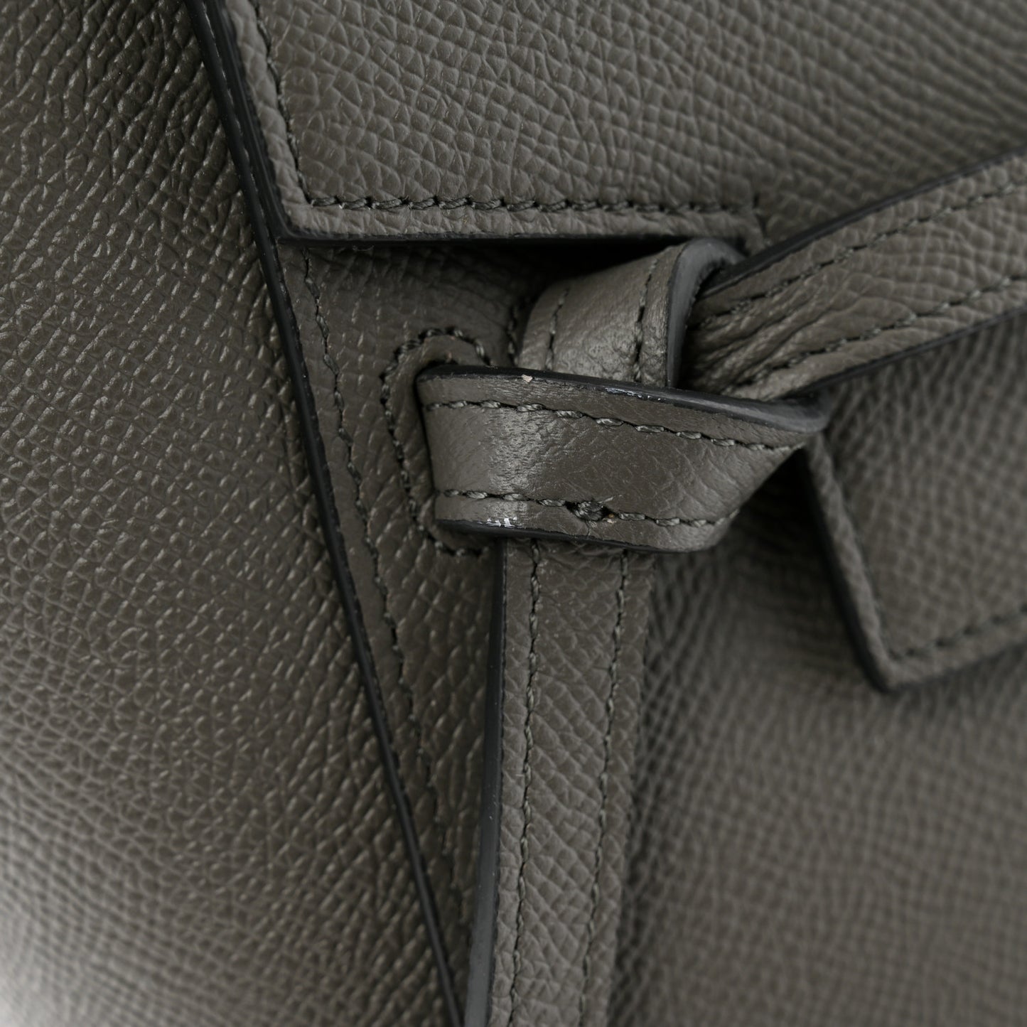 Grained Calfskin Nano Belt Bag Grey