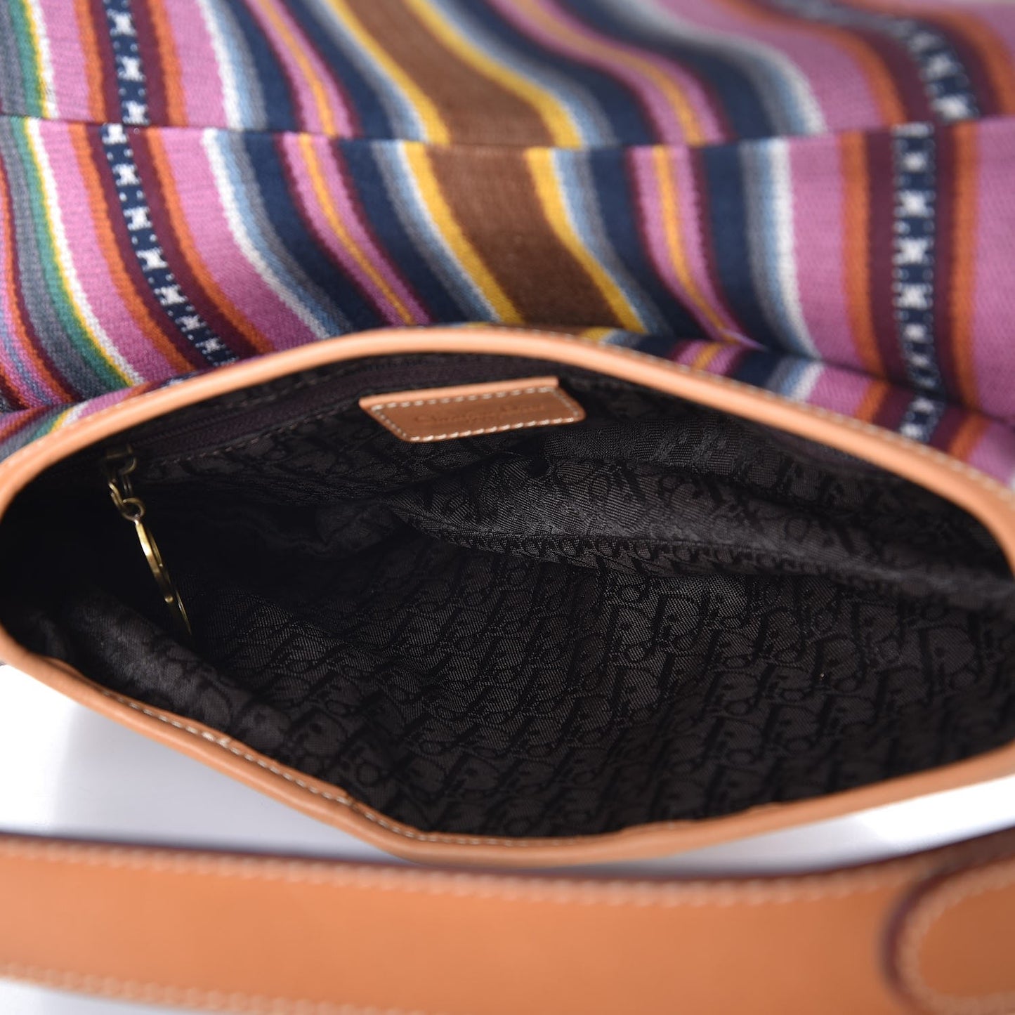 Canvas Striped Saddle Bag Multicolor