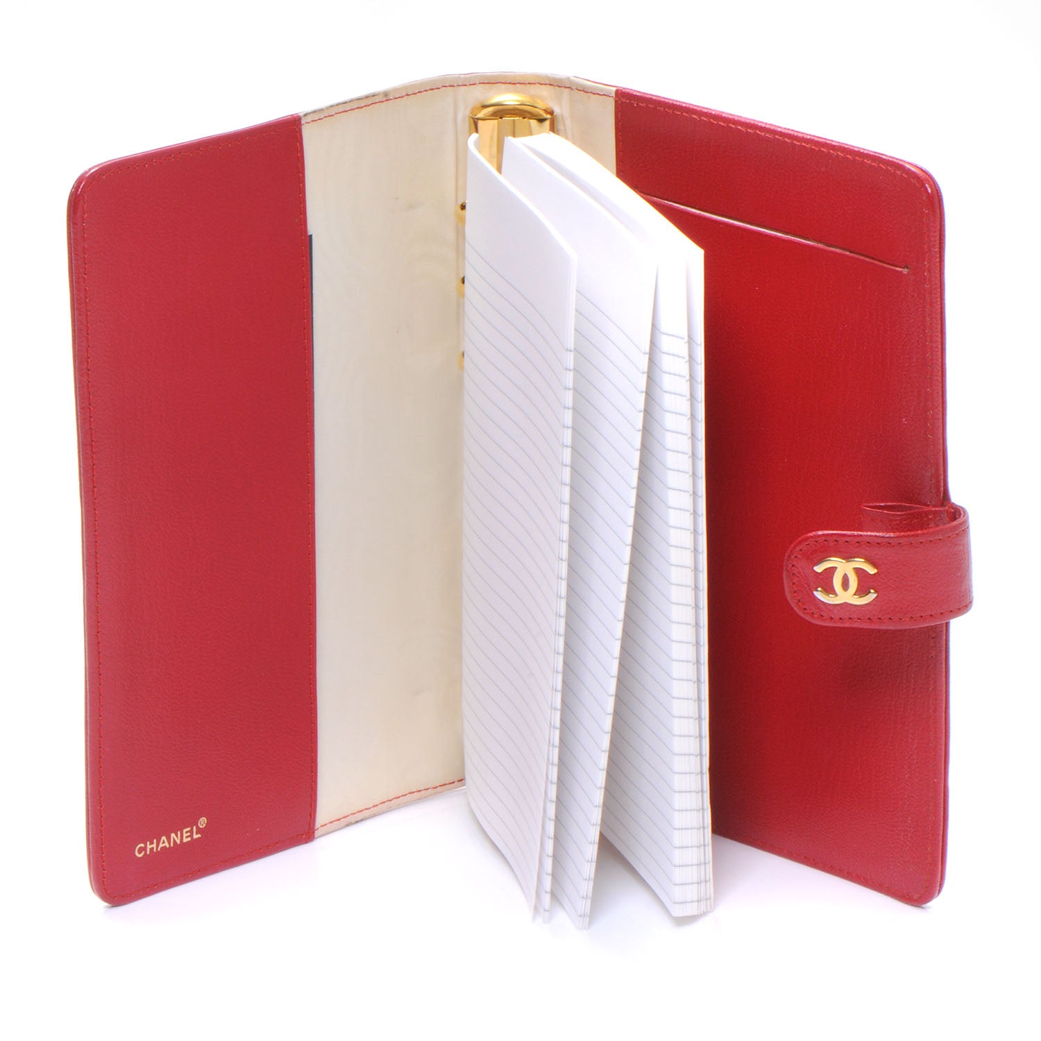 Chanel Leather Small Ring Agenda Planner Red 4 of 6