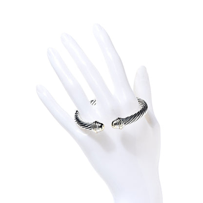 David Yurman Sterling Silver 14K Yellow Gold 7mm Cable Classics Bracelet 2 of 4