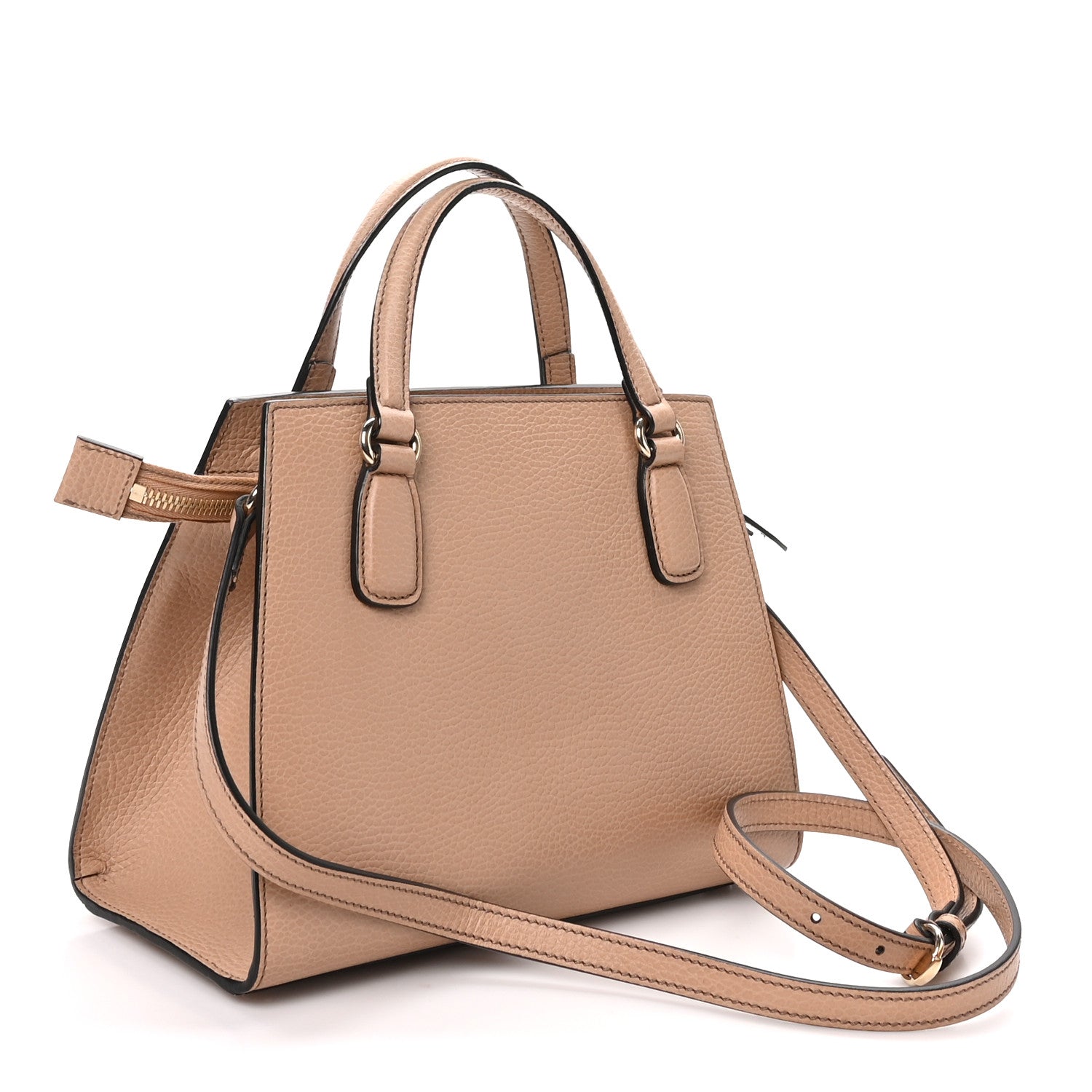 Gucci Dollar Calfskin Medium Soho Top Handle Satchel Camelia 3 of 10