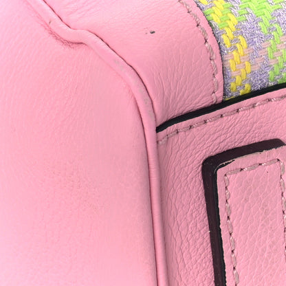 Versace Calfskin Tweed Medusa Small Top Handle Handbag Baby Pink Pineapple 7 of 8