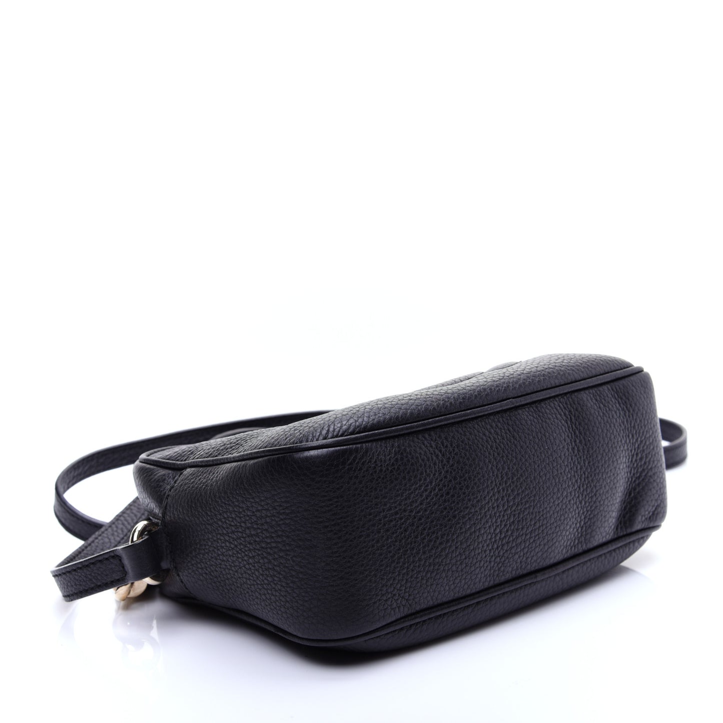 Pebbled Calfskin Small Soho Disco Bag Black