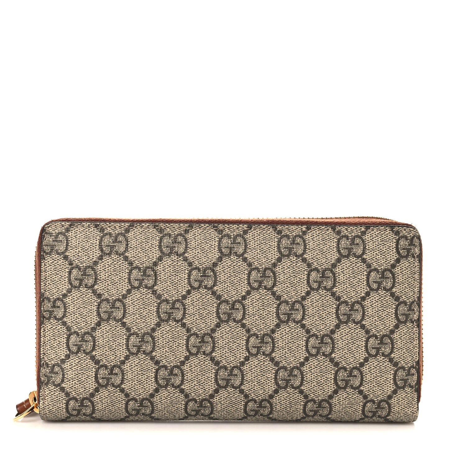 GG Supreme Monogram Cuoio Toscano Zip Around Wallet Beige Ebony Cuir