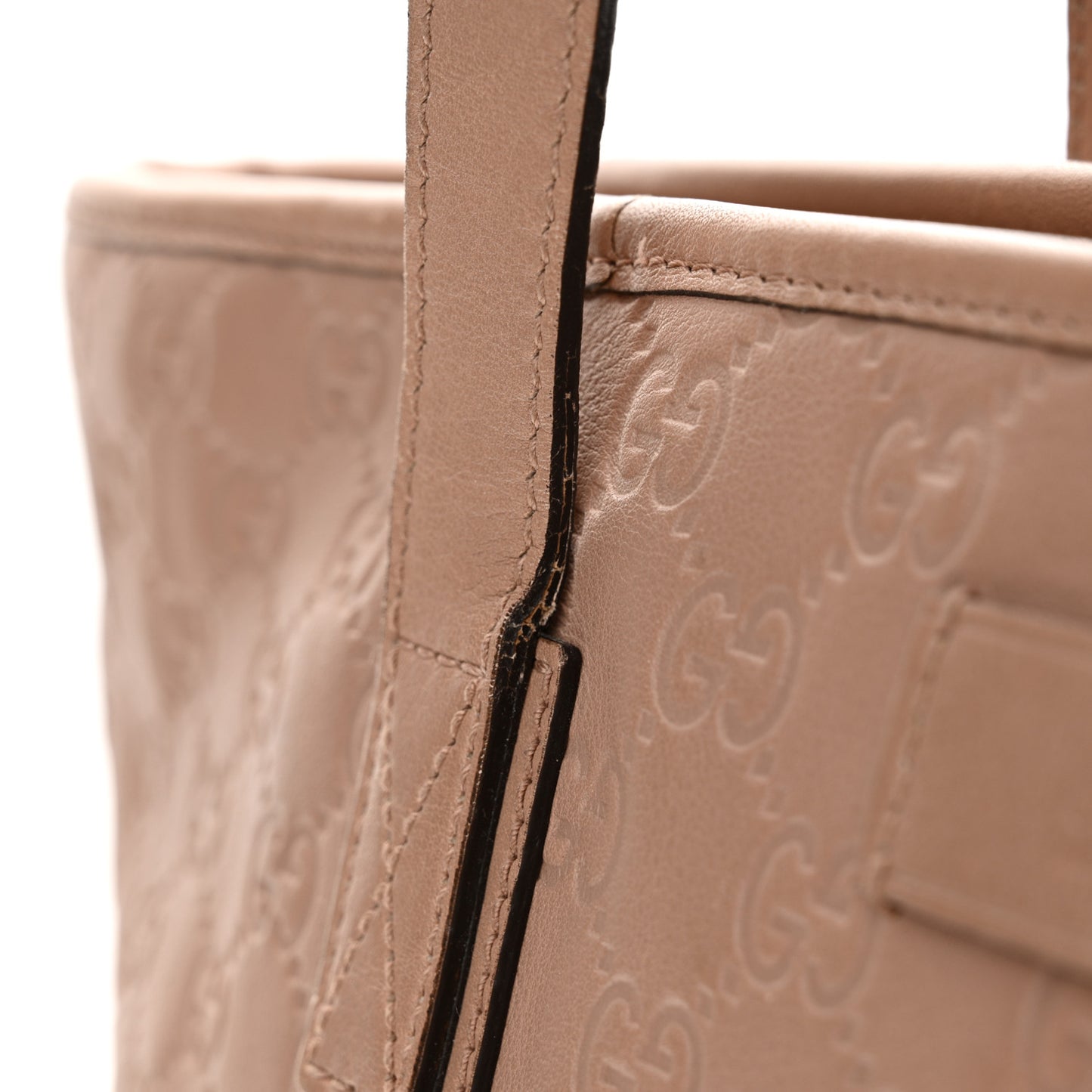 Guccissima Medium Zippered Shopping Tote Rose Beige