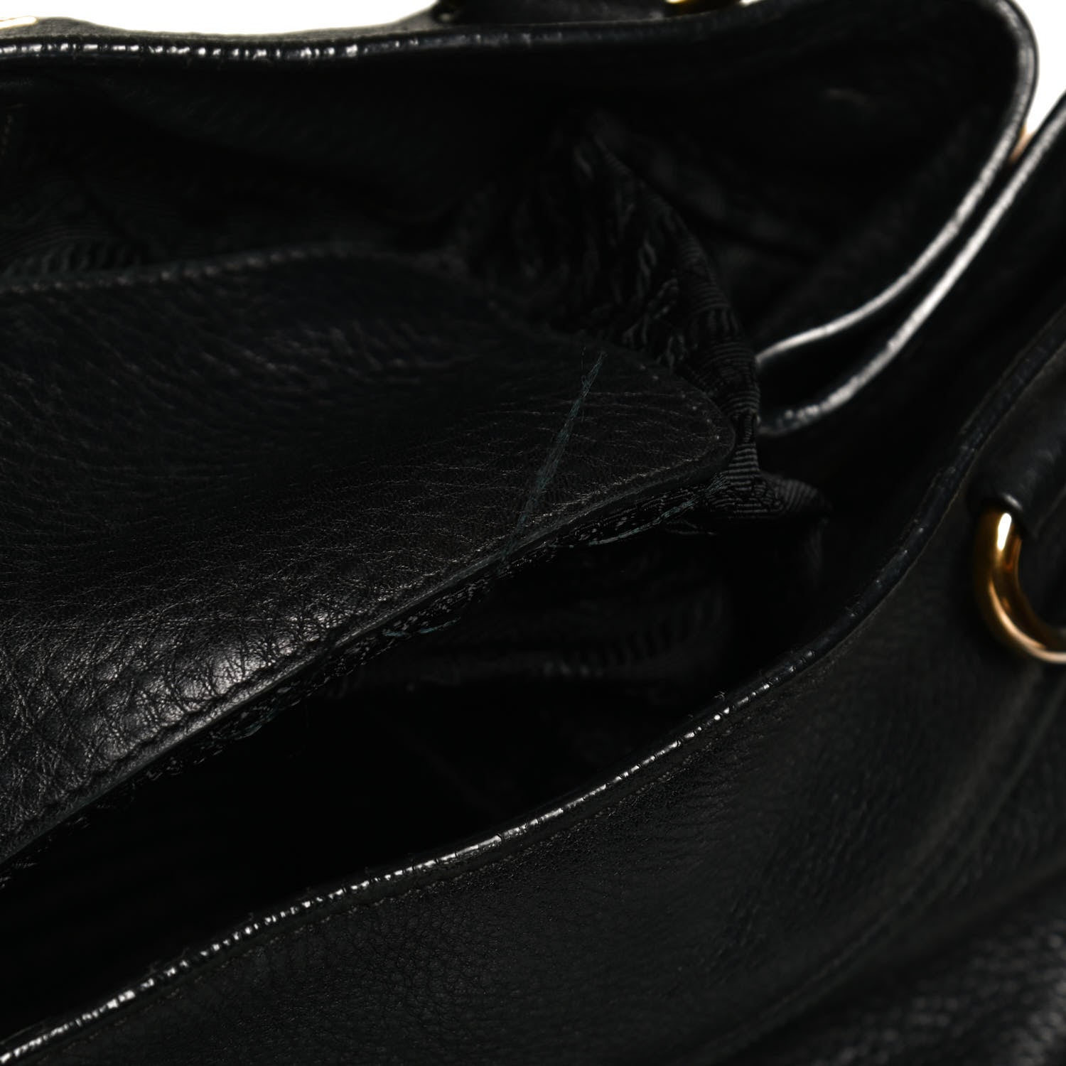 Prada Vitello Daino Top Handle Tote Black 13 of 16