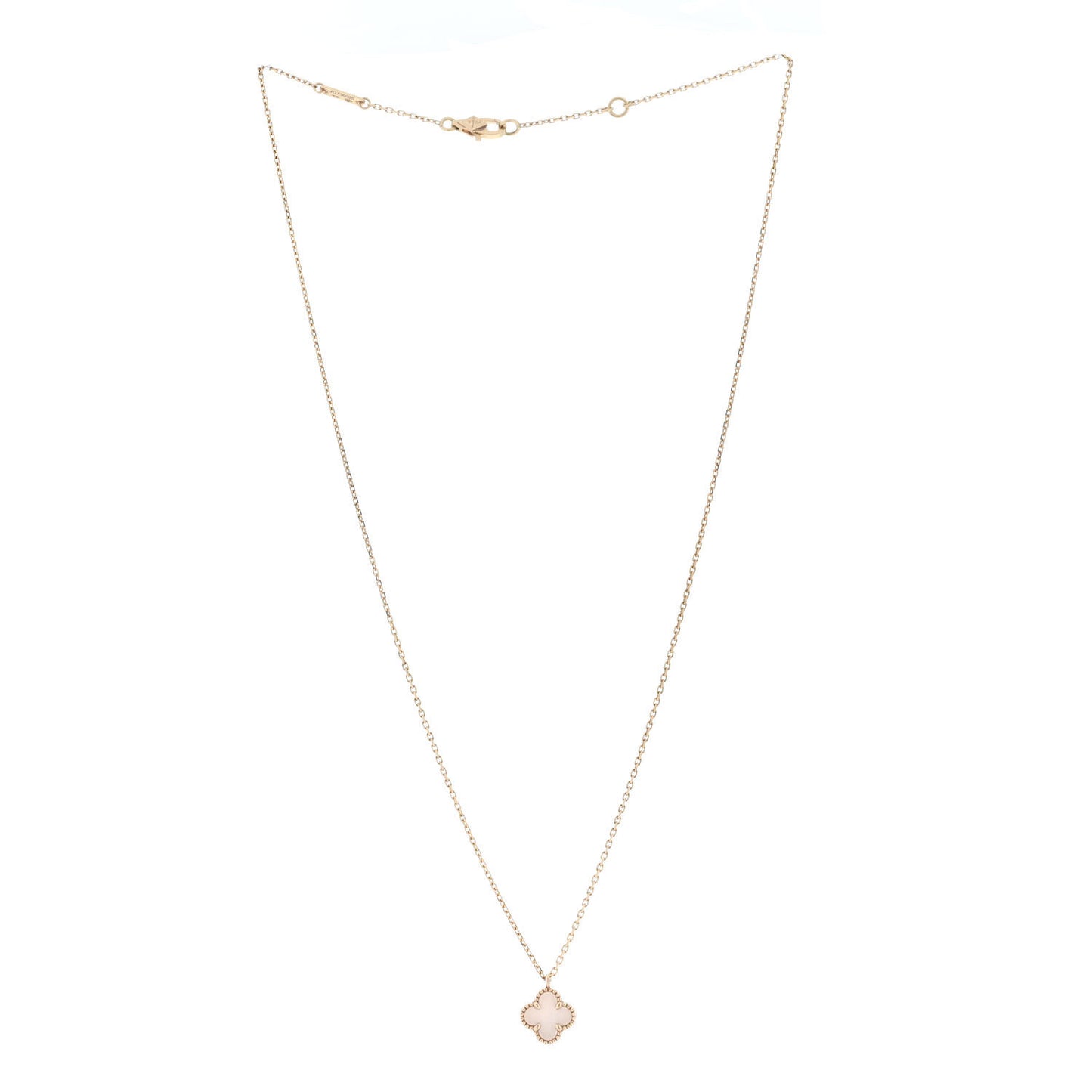 18K Yellow Gold Mother of Pearl Sweet Alhambra Pendant Necklace