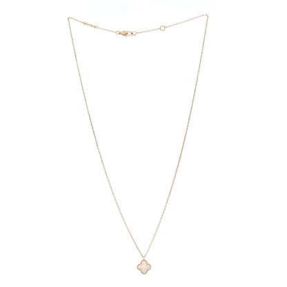 Van Cleef & Arpels 18K Yellow Gold Mother of Pearl Sweet Alhambra Pendant Necklace 3 of 6