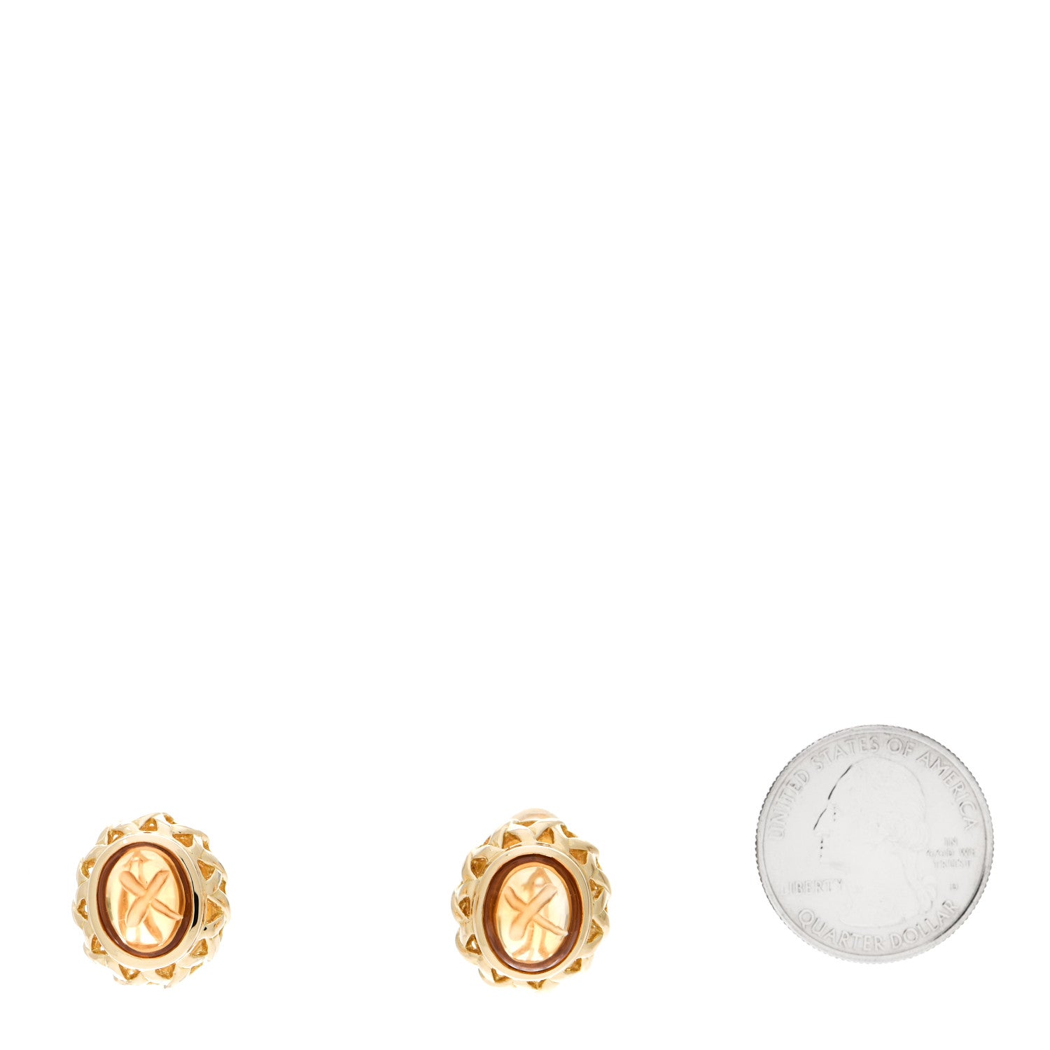 Tiffany 18K Yellow Gold Citrine Paloma Picasso Basket Earrings 2 of 4