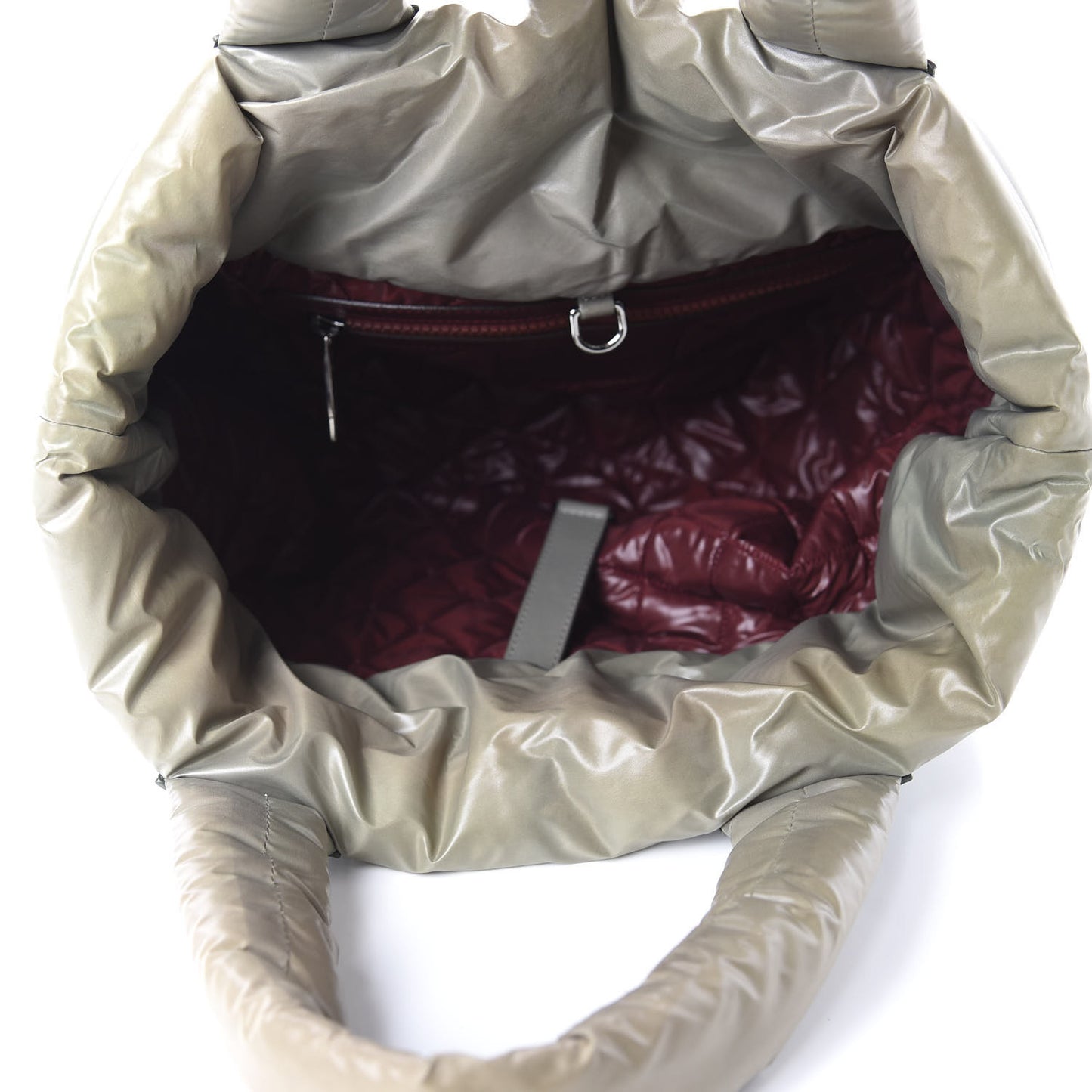 Nylon Quilted Small Coco Cocoon Reversible Tote Gray