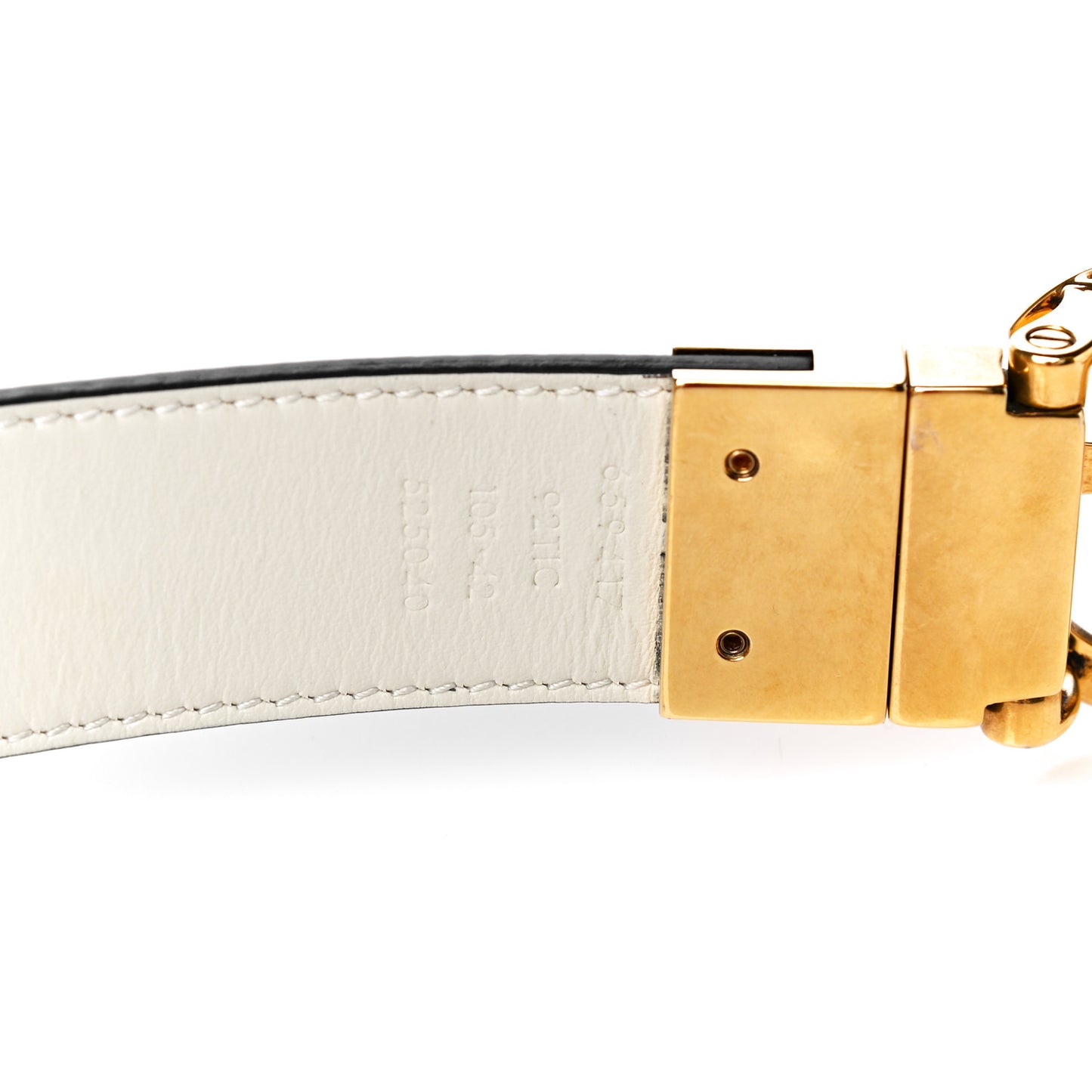 GG Supreme Monogram Plutone Calfskin Double G Reversible 30mm Belt 105 42 Beige Ebony Mystic White