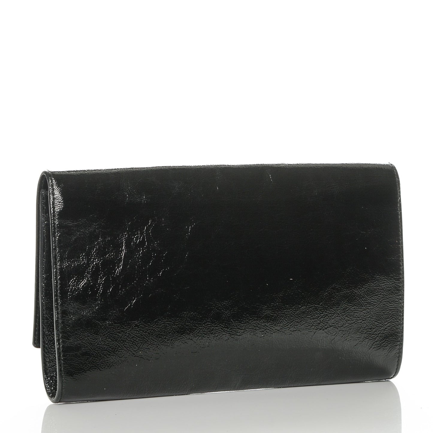 Textured Patent Monogram Large Belle De Jour Clutch Black